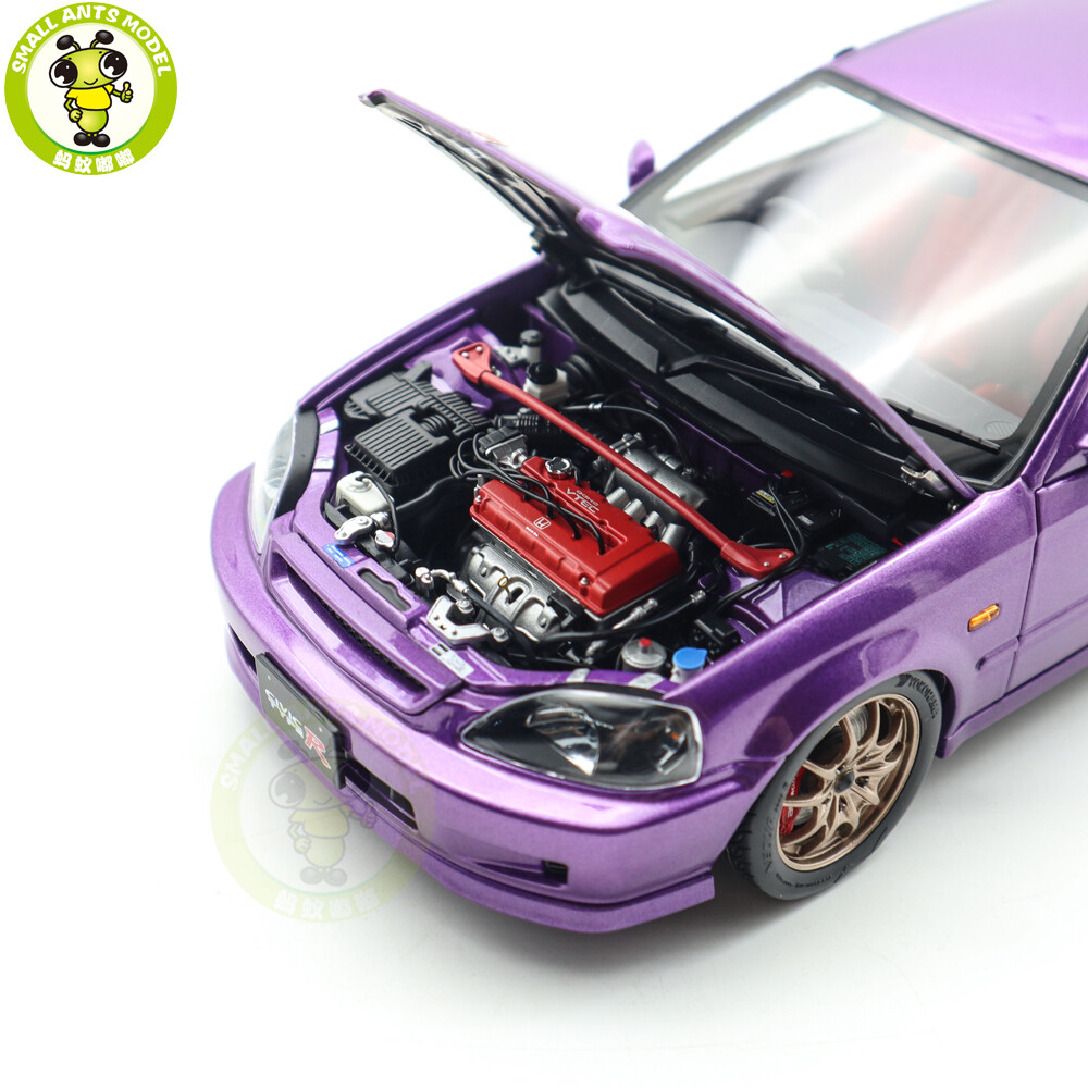 1/18 MOTORHELIX Honda CIVIC Type R EK9-120 Purple MF10 Wheels Diecast Model Car