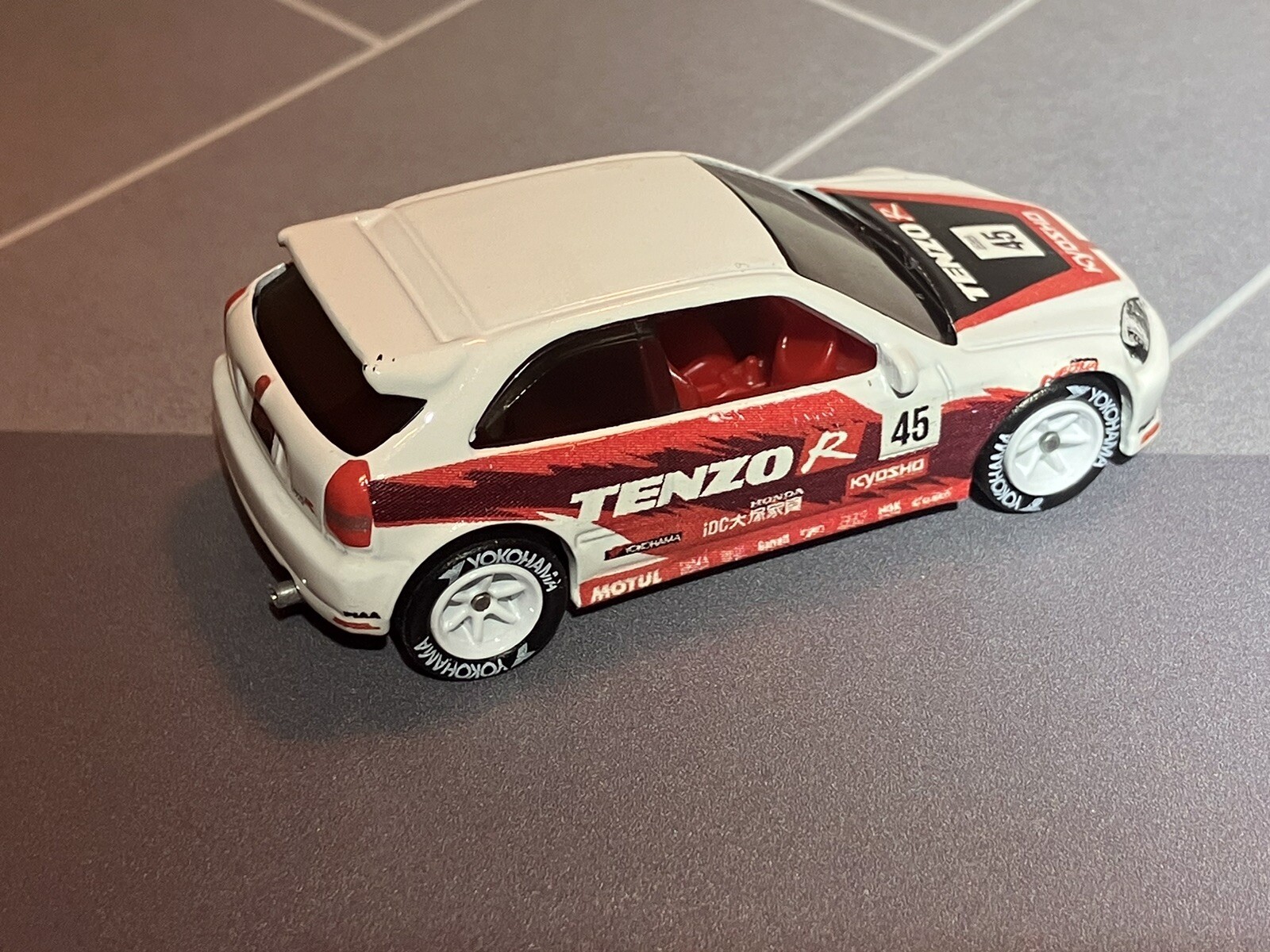 1/64 Custom Hot Wheels 1999 HONDA CIVIC TYPE R (EK9) w/real riders TENZO Custom
