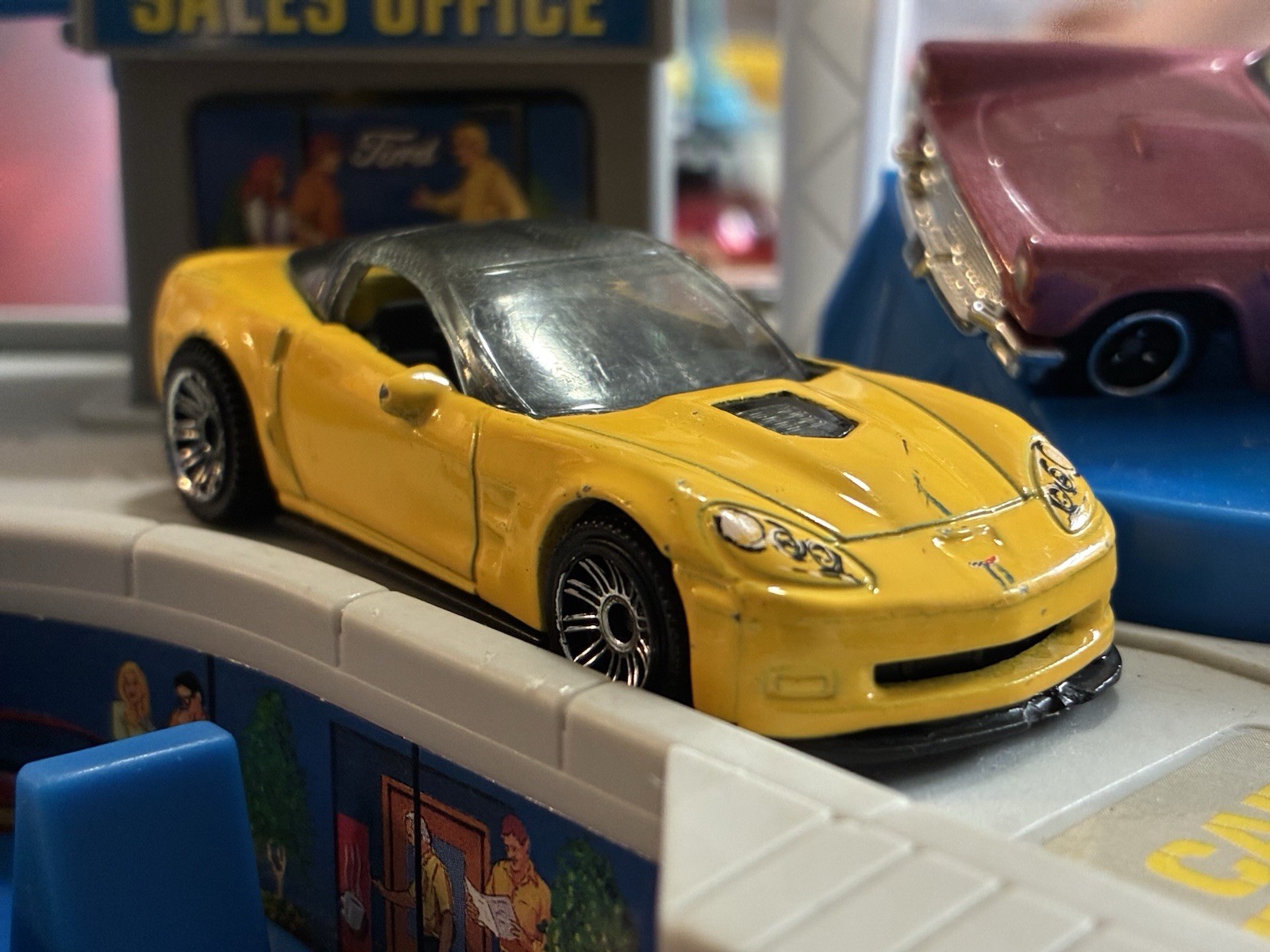 Lot of 2 2008 Chevrolet Corvette ZR1’s Loose Blue and Yellow Matchbox 1/64