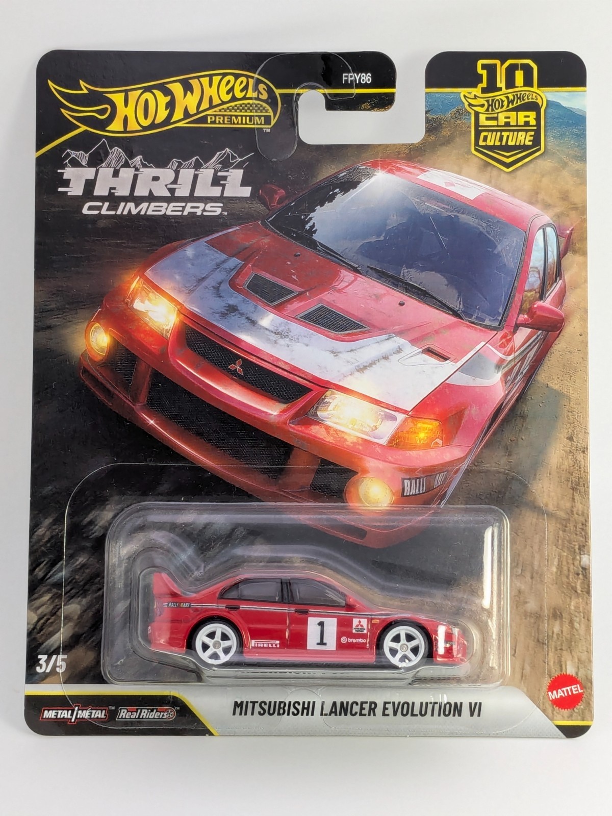 Hot Wheels Premium Thrill Climbers Mitsubishi Lancer Evolution VI Real Riders