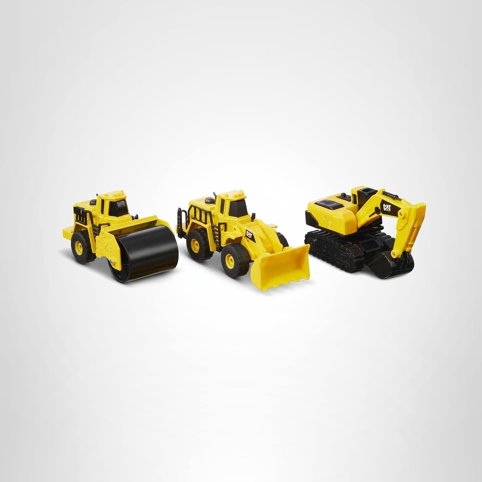 Construction Die Cast Metal Vehicles 3 Pack – Steam Roller, Excavator, Wheel Loa
