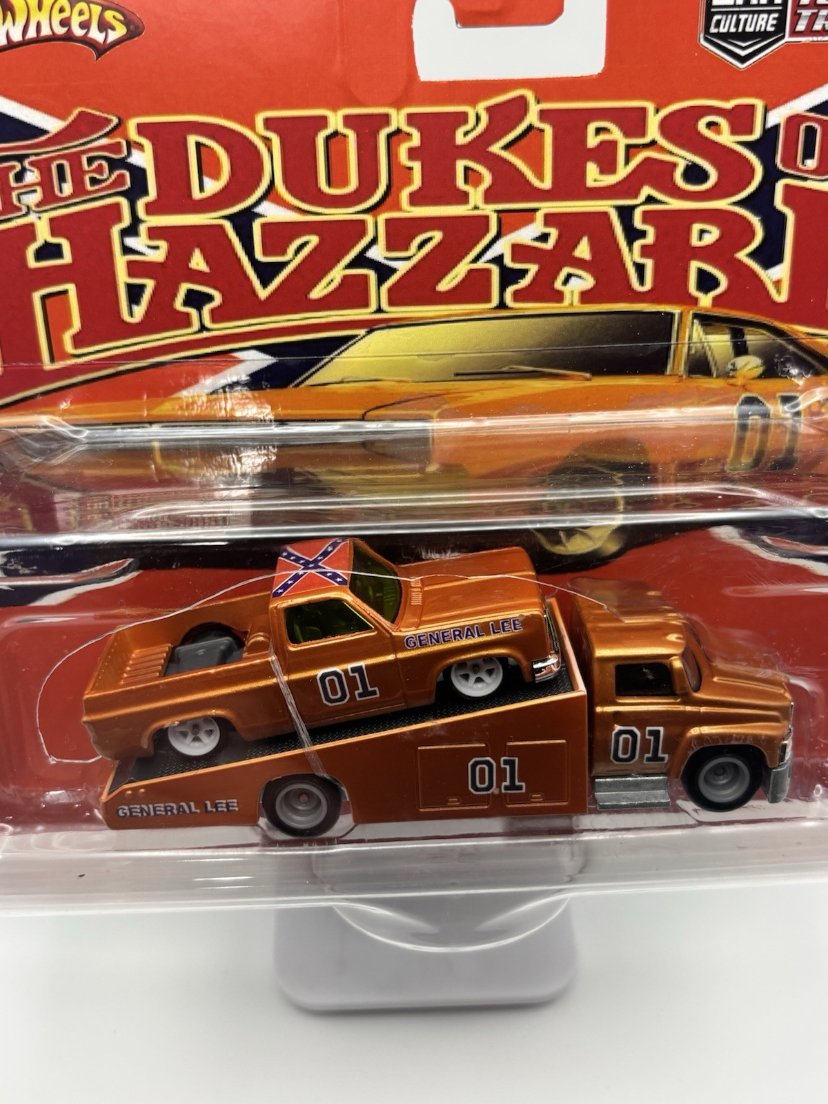 HOTWHEELS TEAM TRANSPORT DUKES OF HAZZARD 83 Chevy C10 GENERAL LEE & FORD C800