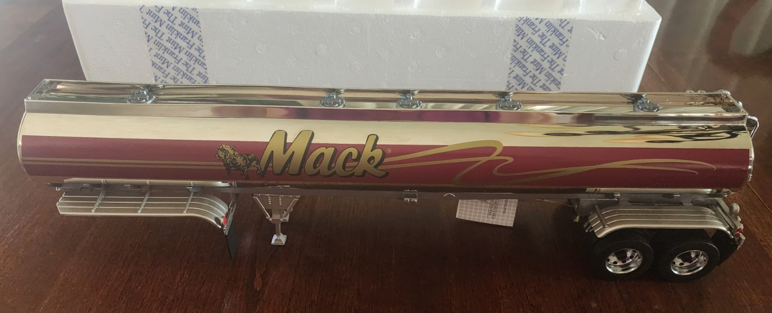 Franklin Mint Mack Diecast Tanker Trailer Silver Burgundy