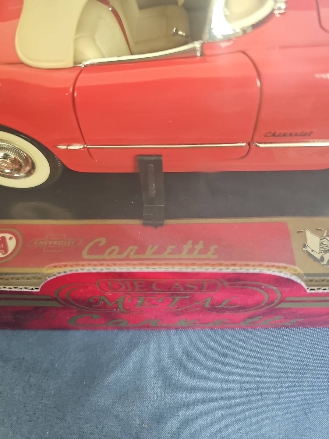 Vintage Mira Golden Line 1954 Chevrolet Corvette RED 1:18 #6195 NICE!!