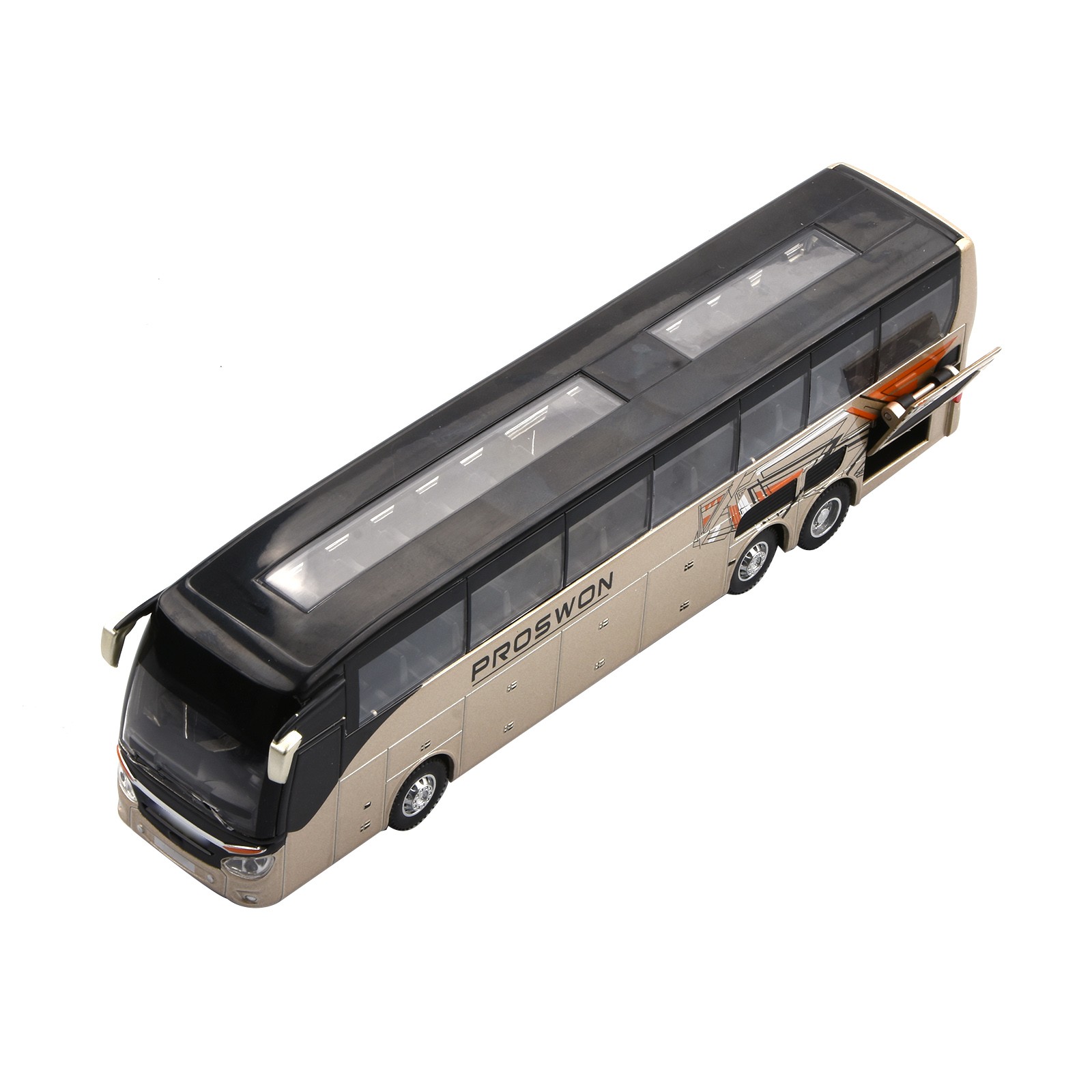 Model Flash Light Vehicle Single Sightseeing Bus 1:32 Alloy Cars Pull Back Toys