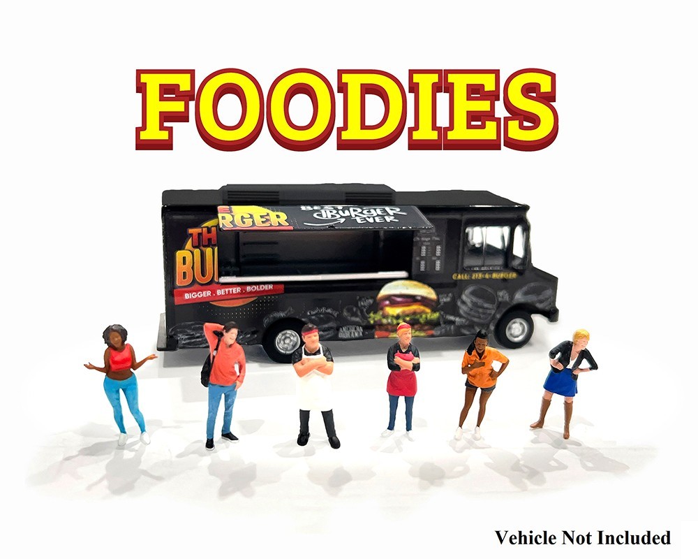 American Diorama 1:64 – Foodies Figures – 6pcs Set – Metal