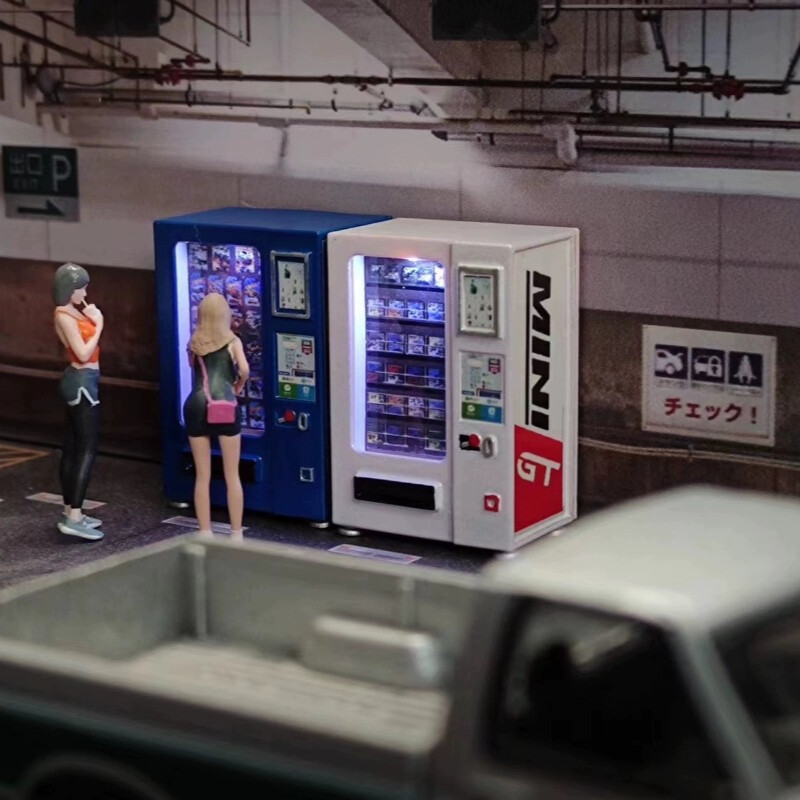 1/64 Diorama Vending Machine Model W/Light City Street Scene Display Accessory
