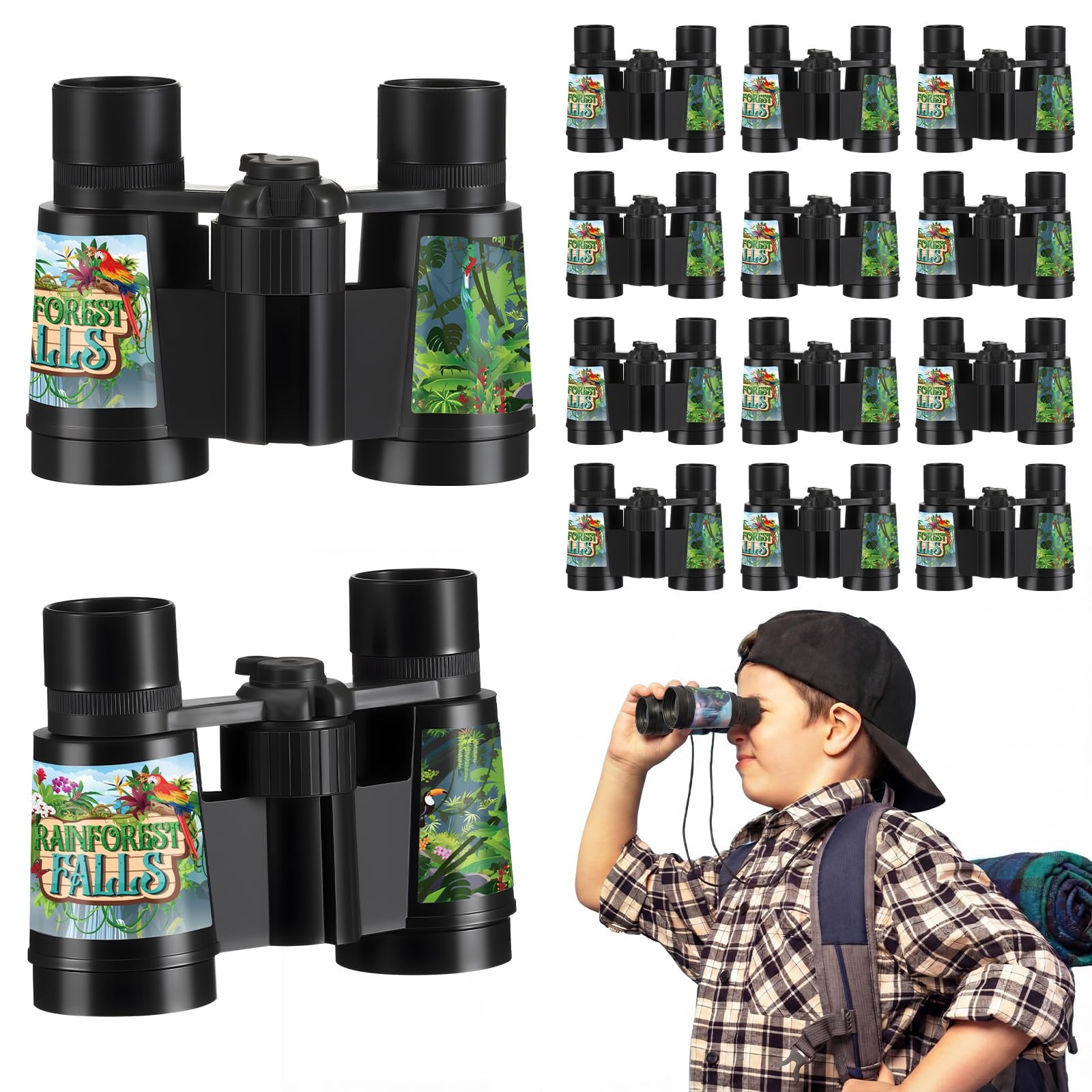 20 Pack Binoculars for VBS Binoculars with Neck String 2026 Rainforest Falls …