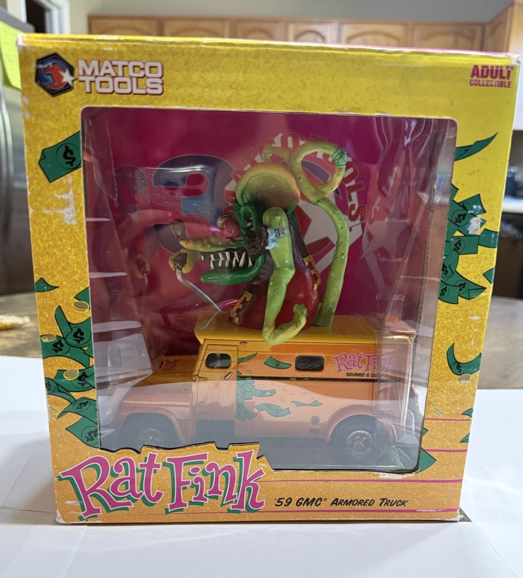 Matco Tools Rat Fink 1:24 1959 GMC Armored Truck Orange/Green Diecast