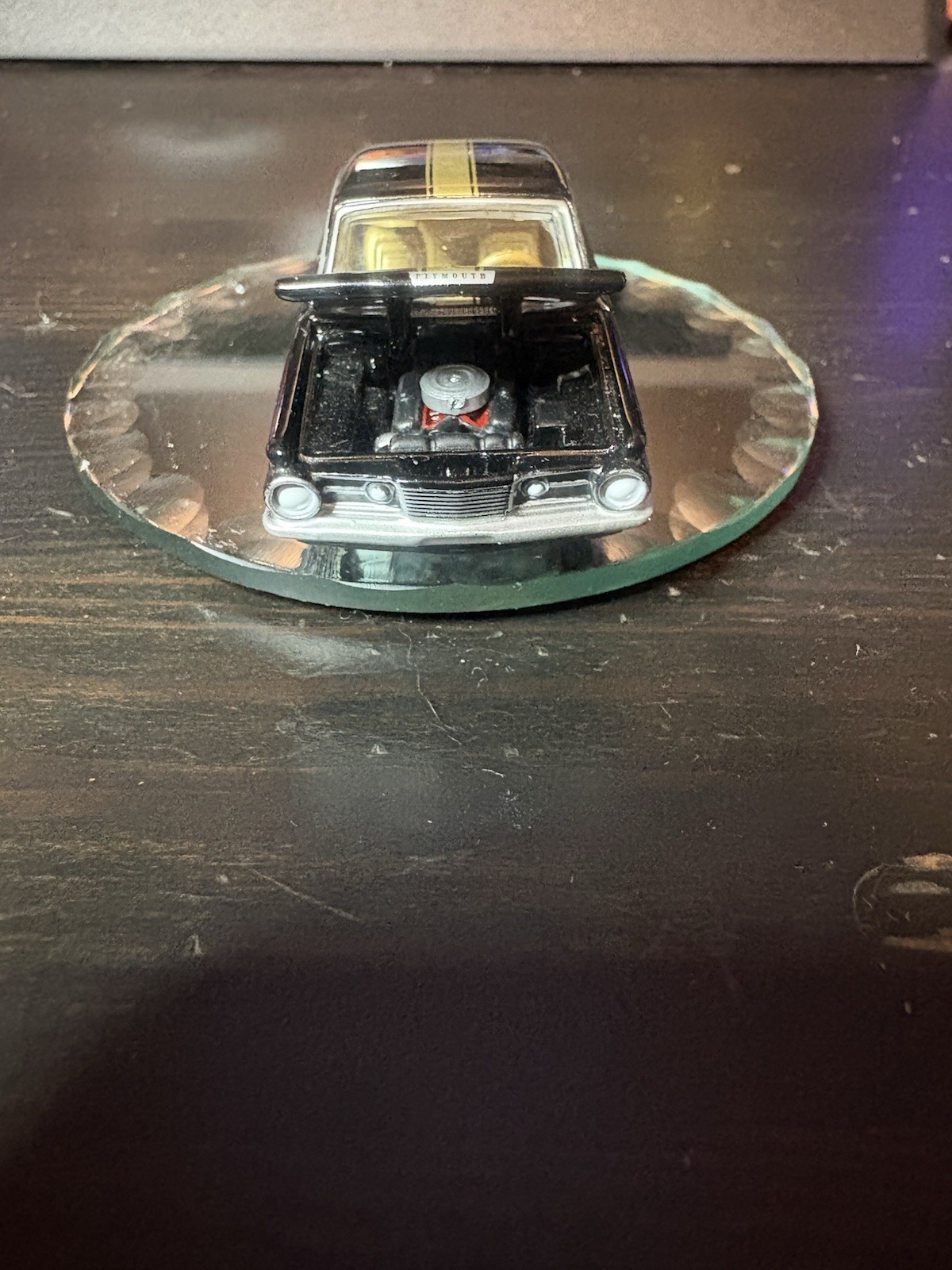 Auto World 1/64 Die-cast Model 1965 Plymouth Barracuda Formula S In Black