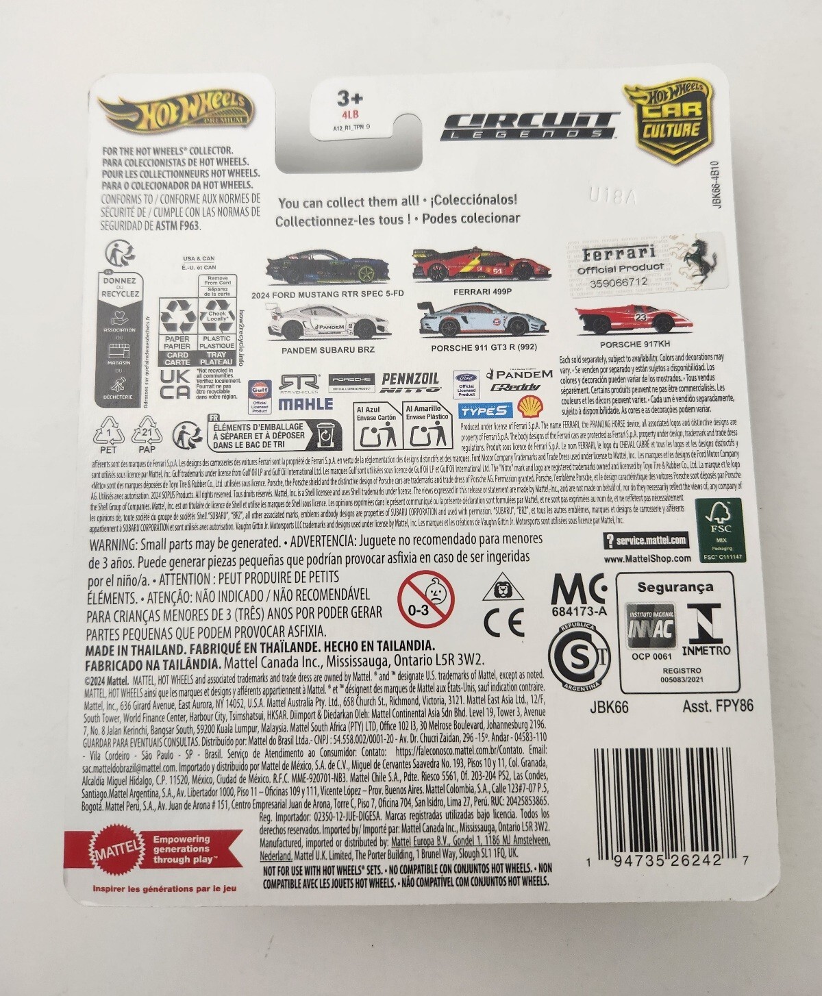 Hot Wheels Ferrari 499P JBK66 0/5 – 2025 Car Culture: Circuit Legends chase car