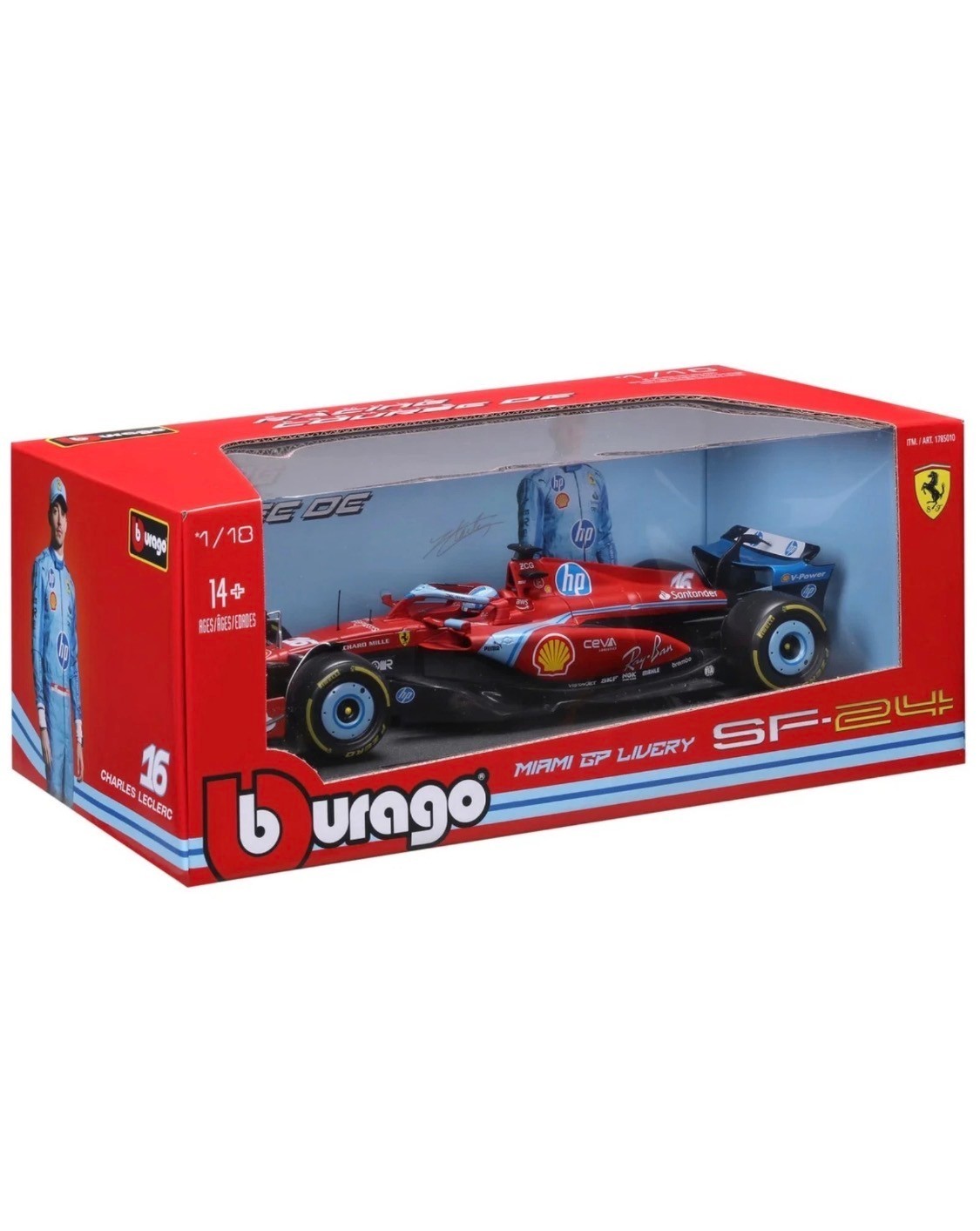 Bburago 1:18 Formula F1 Racing Die-Cast Car, Ferrari, Red Bull, Mercedes