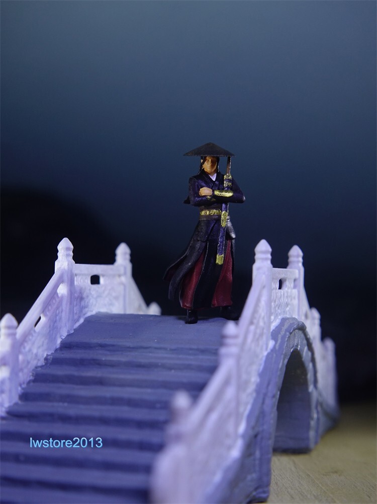 1/64 Black Swordsman Scene Props Miniatures Figures Model For Cars Vehicles Toys