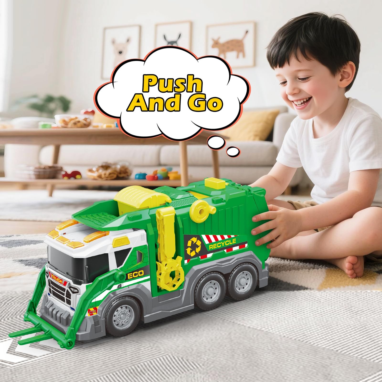 Garbage Truck Toys for Kids 3 4 5 6 7 8 Years Old Boys Toy Trucks Set with So…
