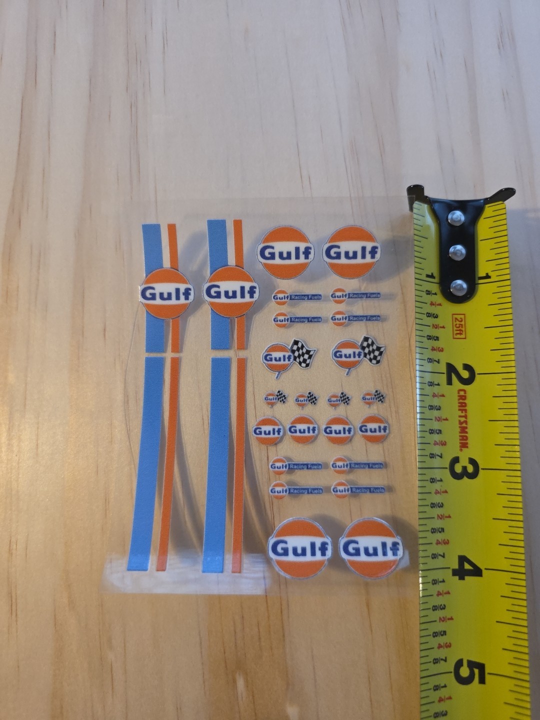 Gulf Livery (ONLY) for 1:64 scale diecast cars 4in X 3in UVDTF Decal Waterproof