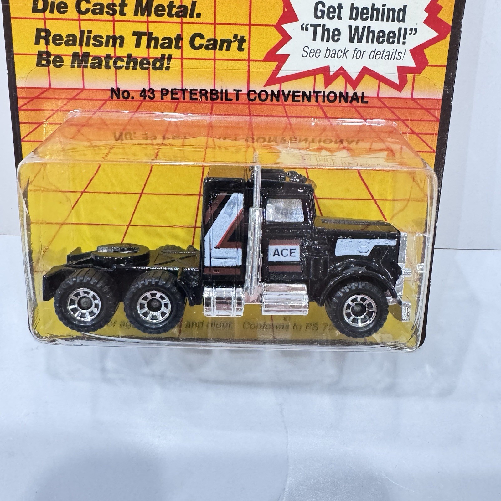 1983 Matchbox Lesney Peterbilt Conventional Semi Truck No 43 Superfast black