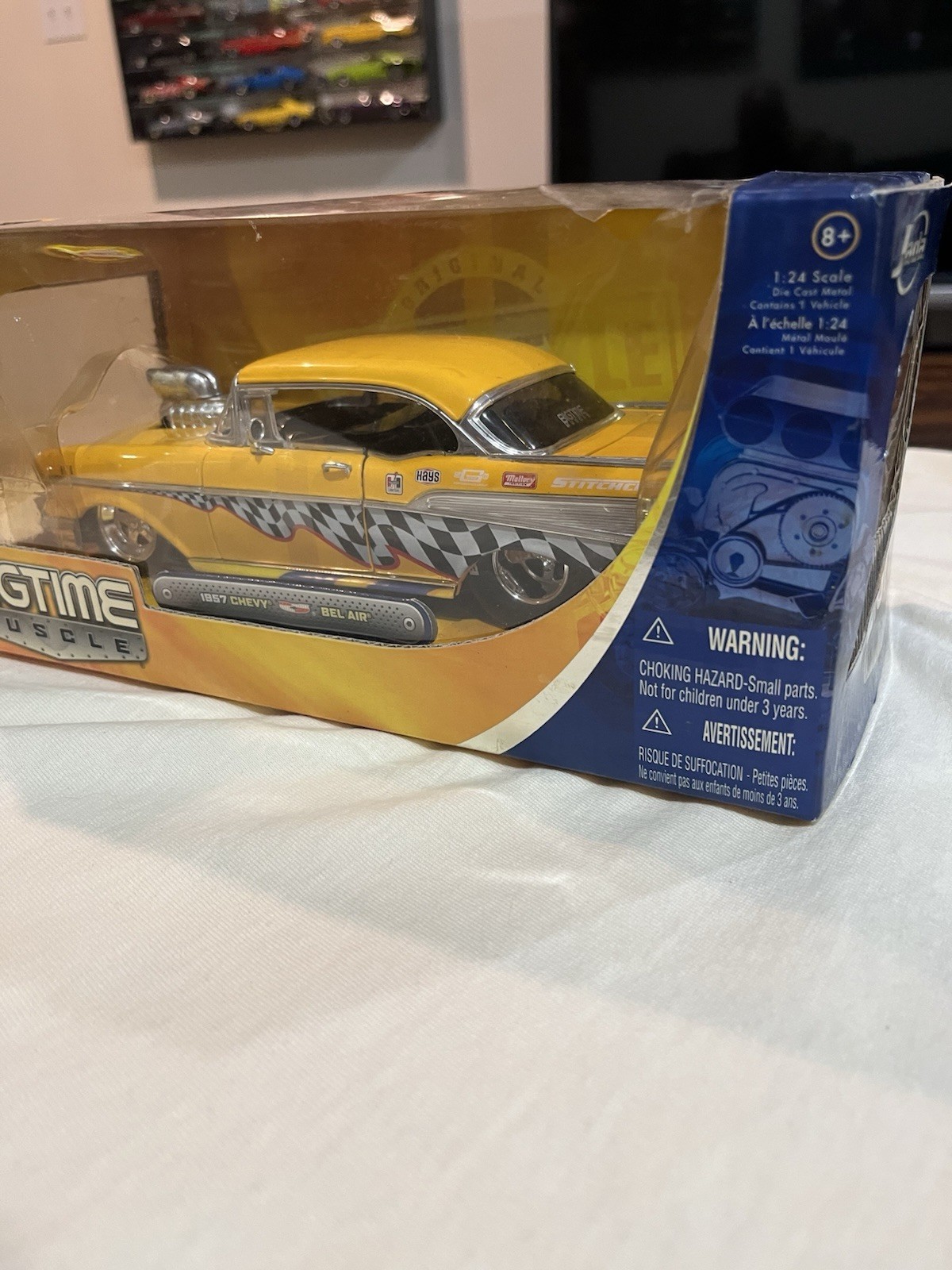 1:24 Jada 1957 Chevy Belair Yellow With Blower New In Box