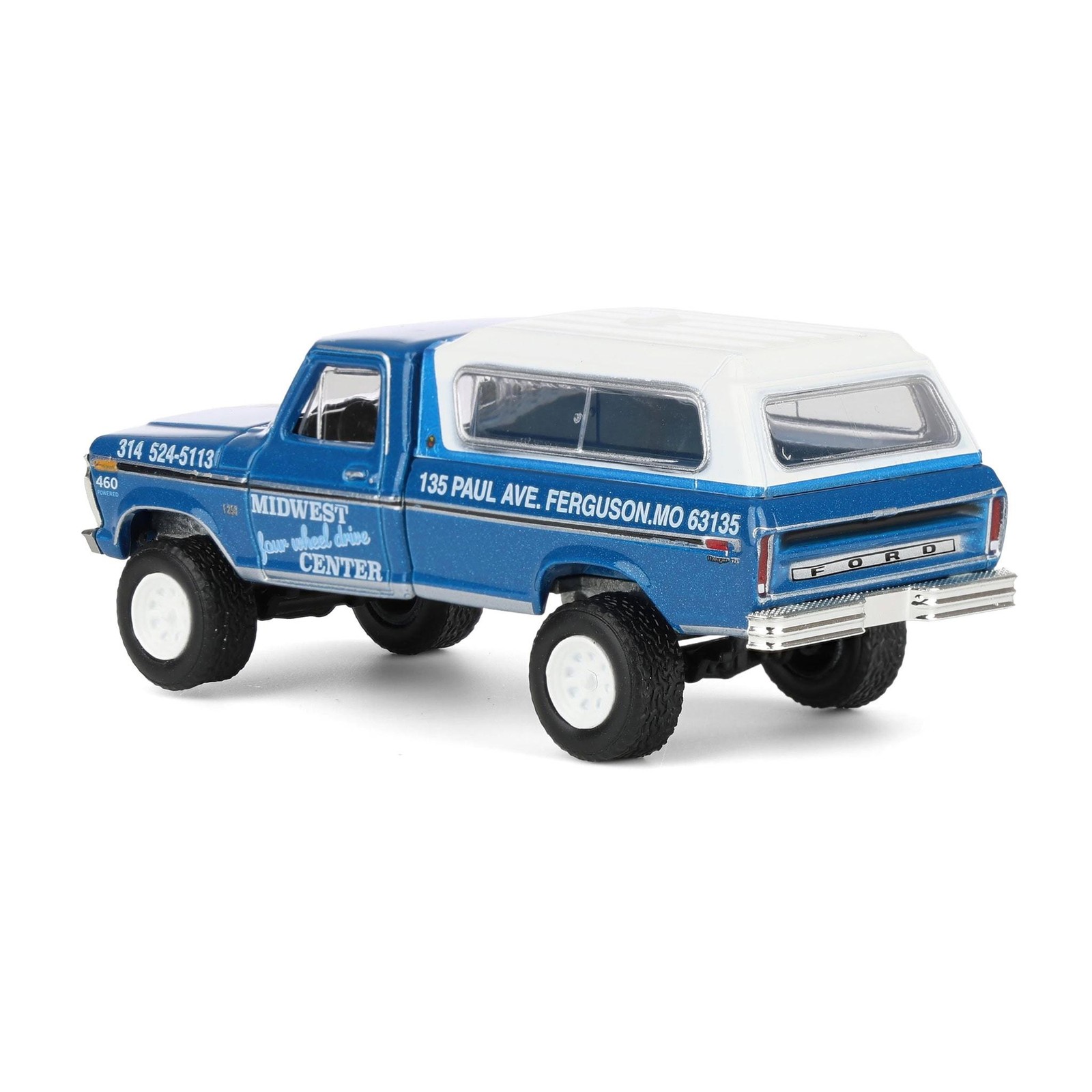 Greenlight 1/64 1974 Ford F-250 with Camper Shell Midwest 4WD Center 30345