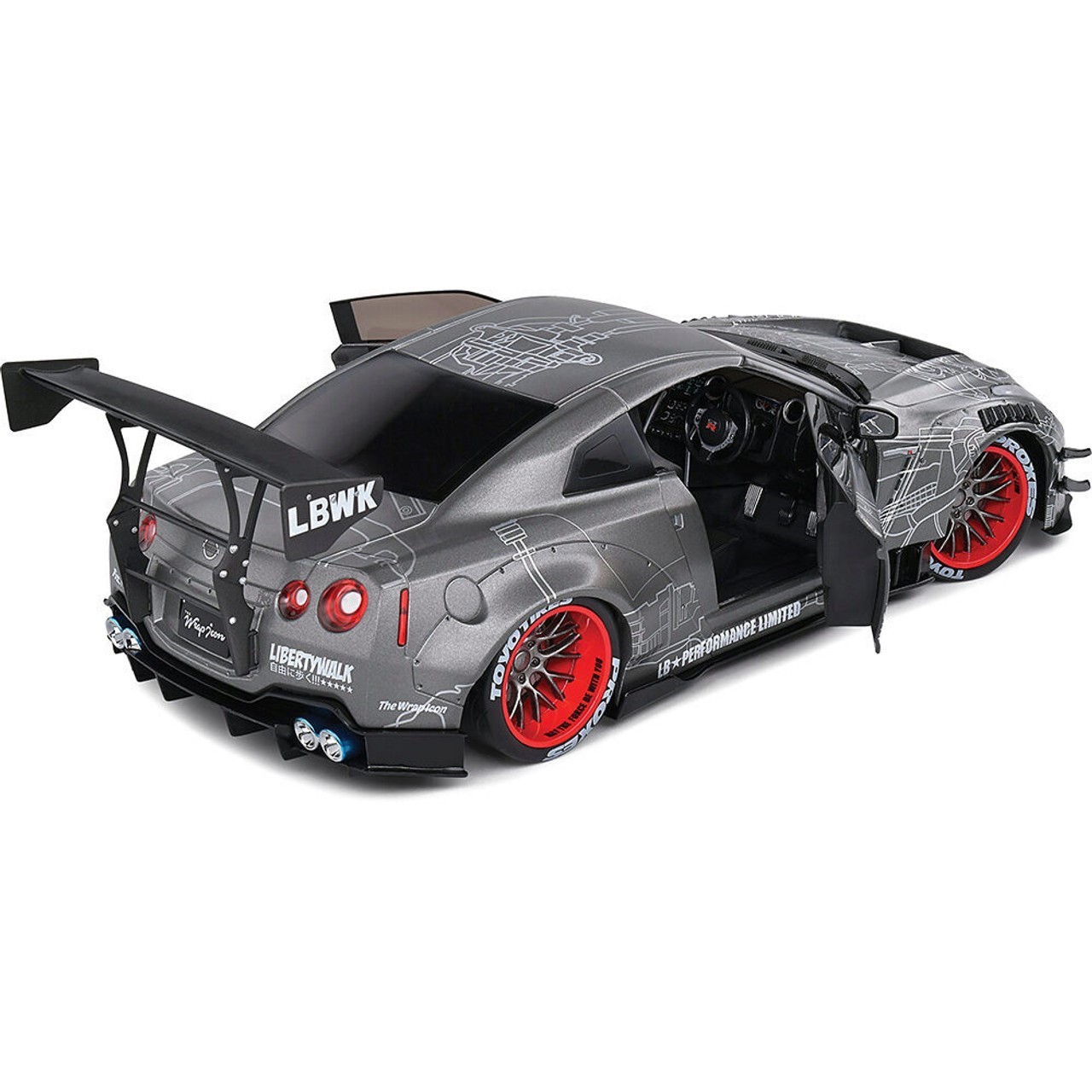 Solido 1:18 2020 Nissan GT-R (R35) Liberty Walk Body Kit 2.0 Grey S1805810 Model