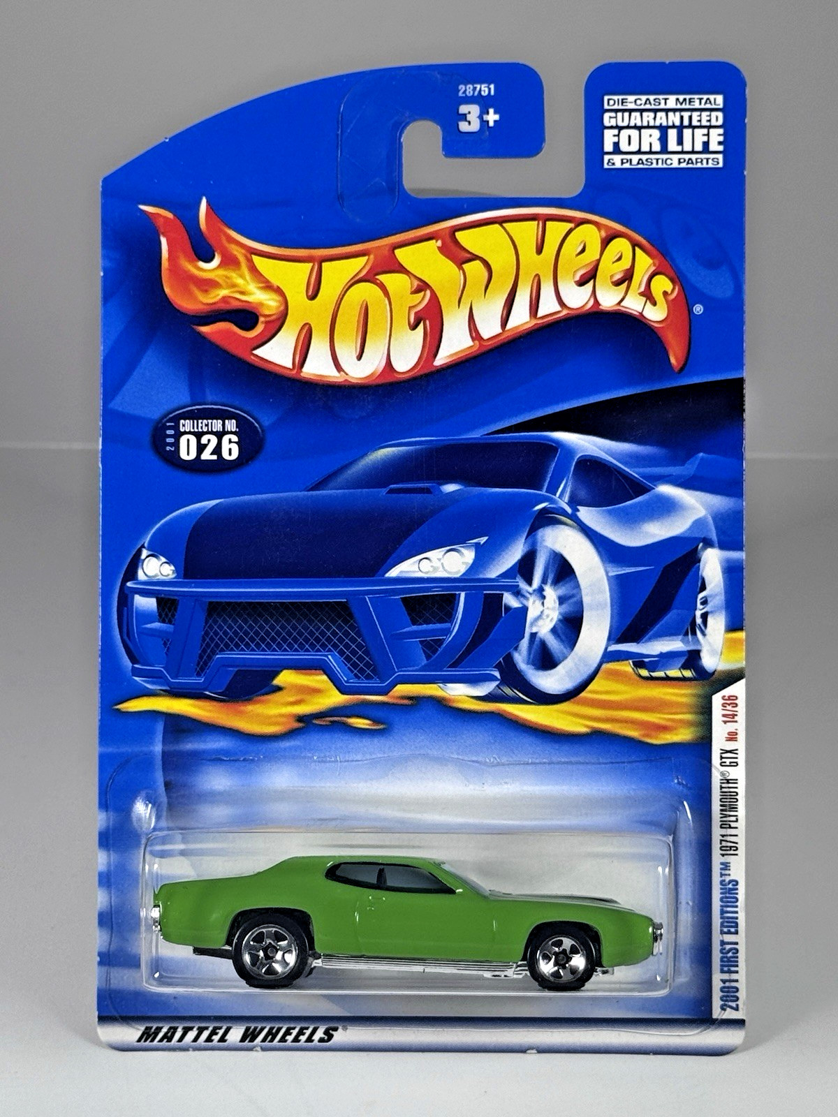 Hot Wheels 1971 Plymouth GT Collector No 26 14/36 2001 First Editions
