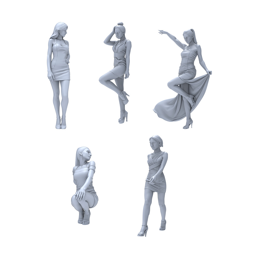 MRY-SFW LYTR040 1/64/87/120/160 Fashionable Female Figure Stylish Dressed Women