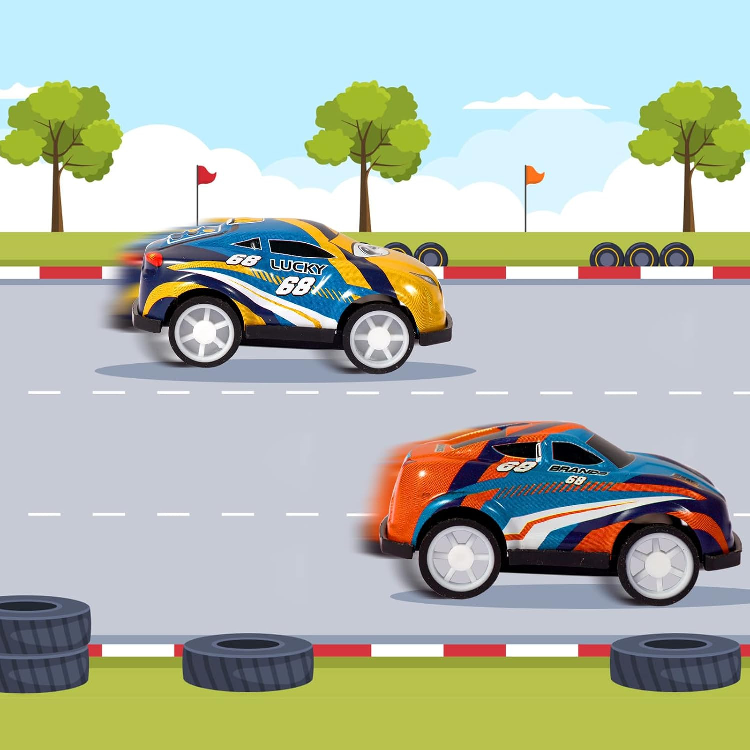 36PCS Mini Pull Back Cars for Kids Toddlers 3-5 4-8 Years Old, Race Cars Party F