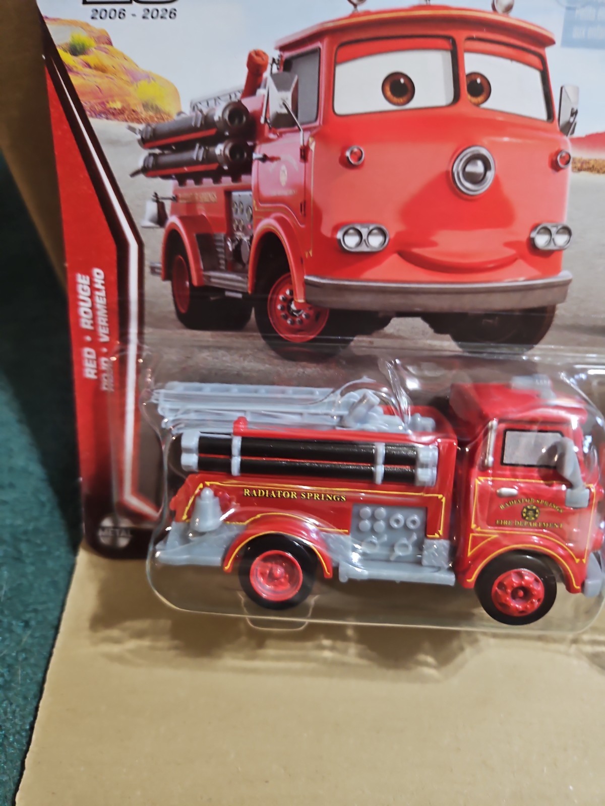 DISNEY PIXAR CARS 20th AE RED FIRE TRUCK GUIDO FORKLIFT 2026 2 PACK New