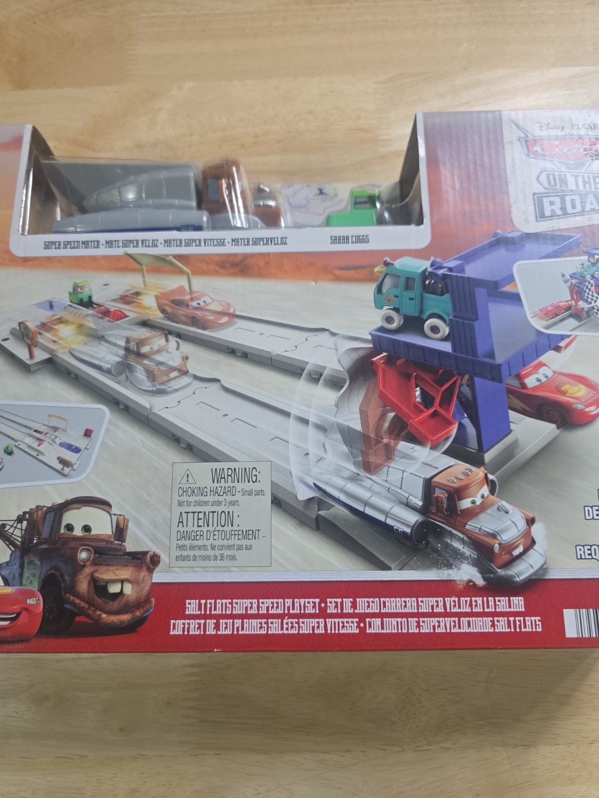 Disney Pixar Cars On The Road Salt Flats Super Speed Playset 2 Cars Sealed