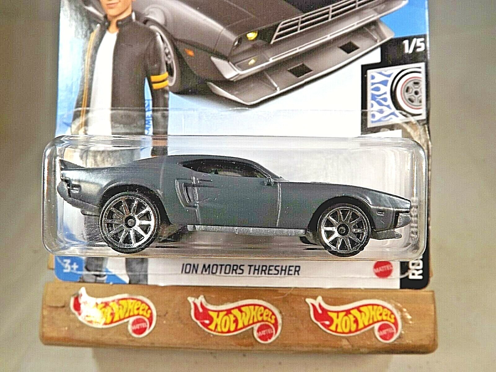 2021 Hot Wheels #72 Rod Squad 1/5 ION MOTORS THRESHER Gray w/Chrome 10 Spokes