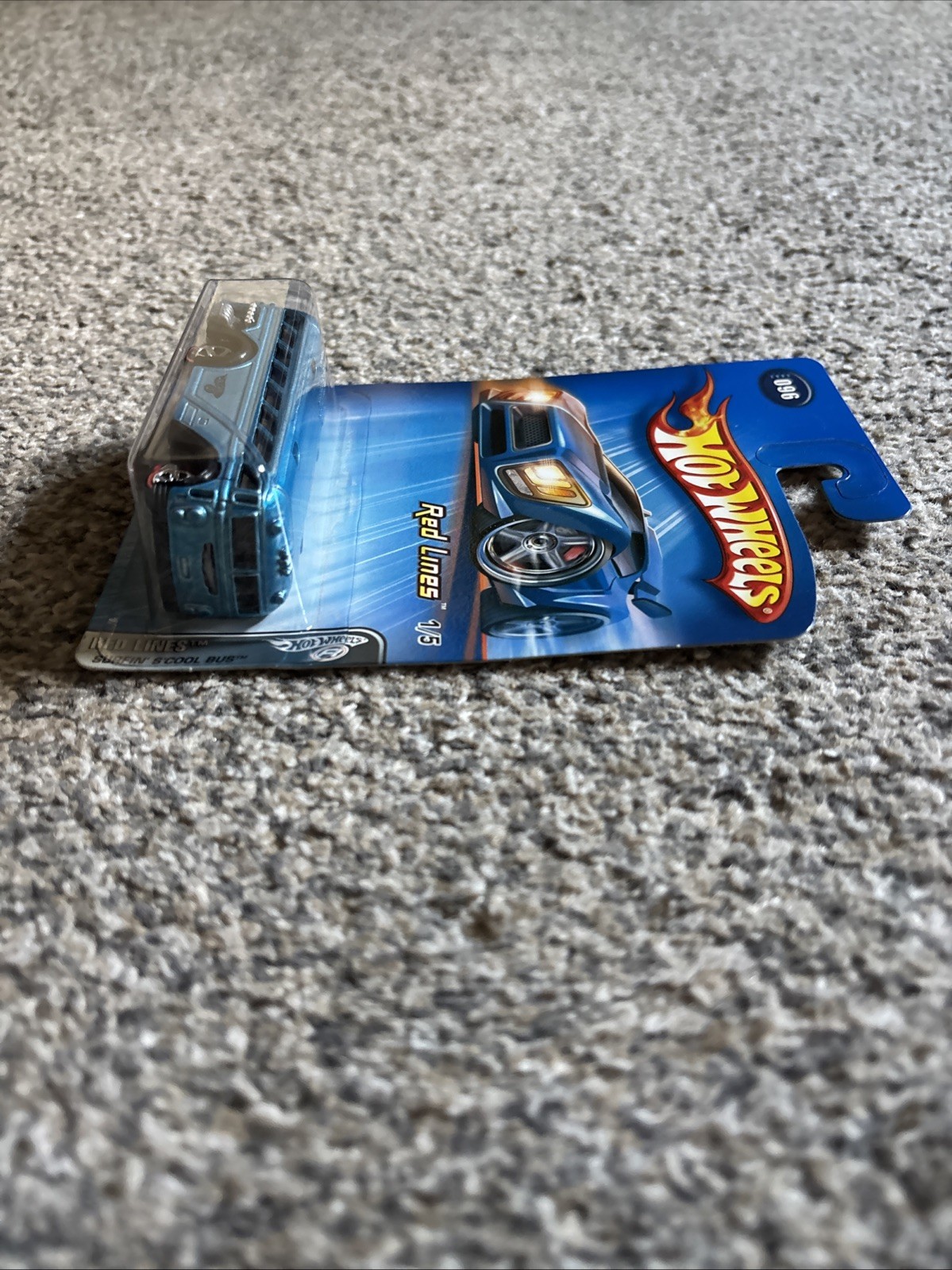 2005 Hot Wheels #96 Red Lines 1/5 Surfin Scool Bus Blue Variant RL5Spk Wheels