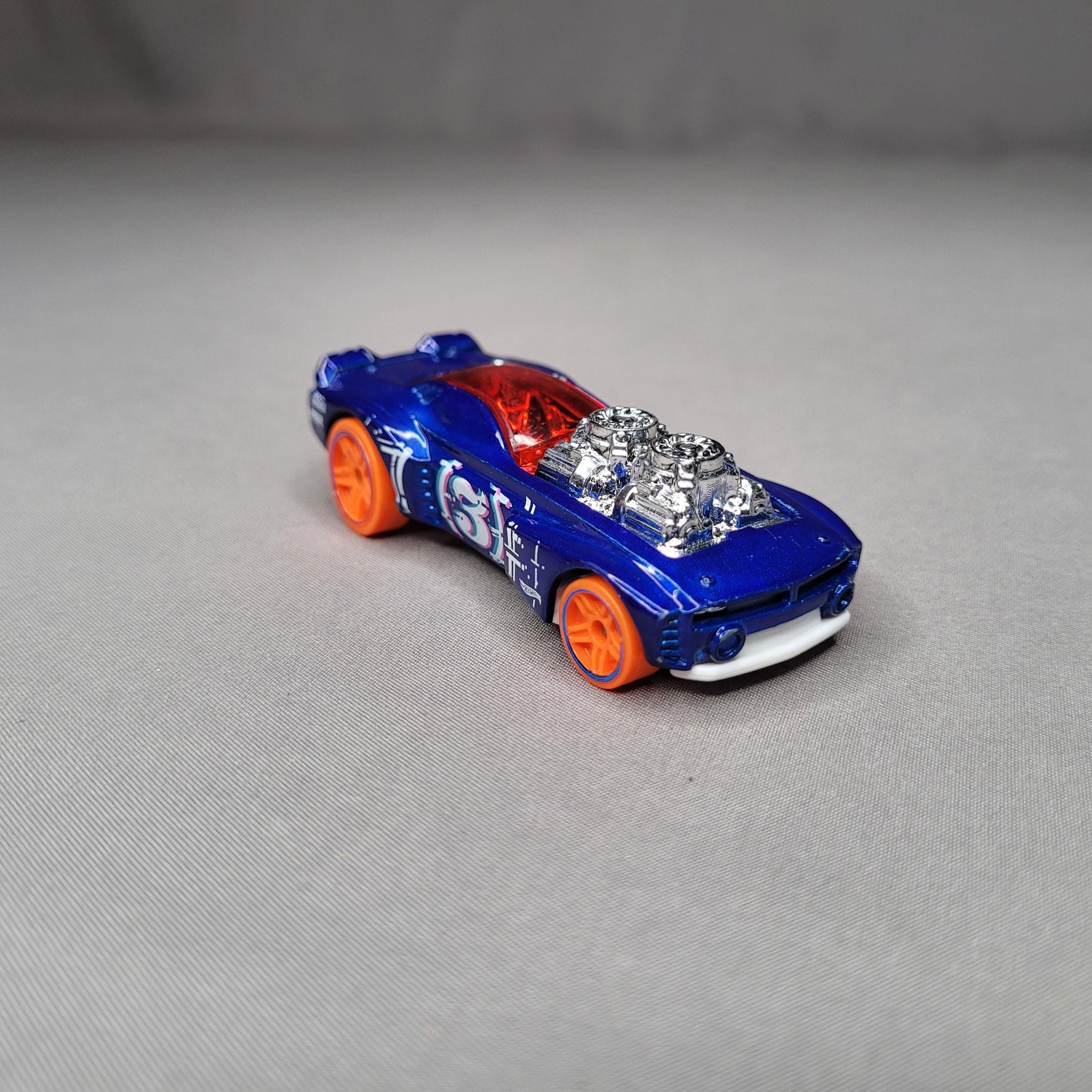 2018Hot Wheels Rodger Dodger 2.0 Blue Diecast Car Orange Wheels Racer #3 Loose