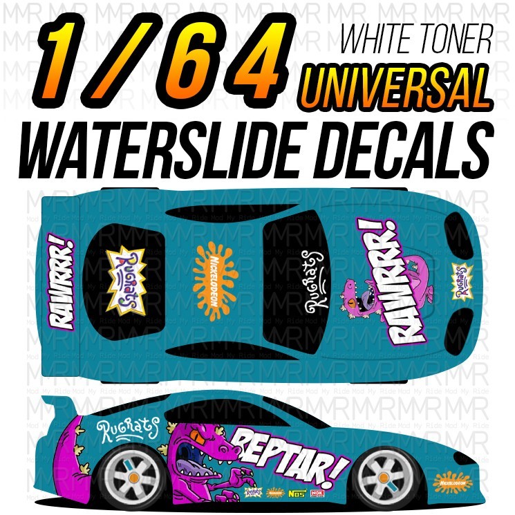 1/64 Scale REPTAR RUGRATS Custom White Toner Universal WaterSlide Decals for Hot
