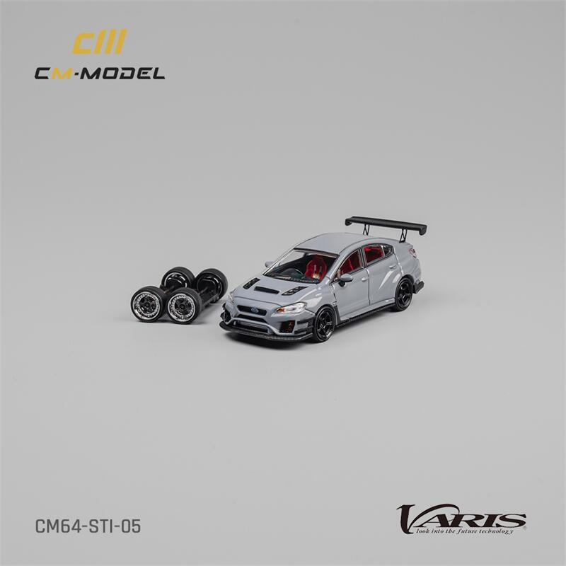 CM MODEL 1:64 STI/WRX Varis Widebody 1.0/2.0 Gray Diecast Model Car
