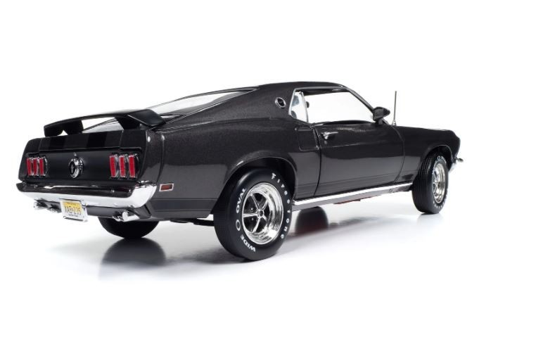 1969 FORD MUSTANG DARK GRAY “JOHN WICK” 1/18 DIECAST MODEL BY AUTO WORLD AWSS145