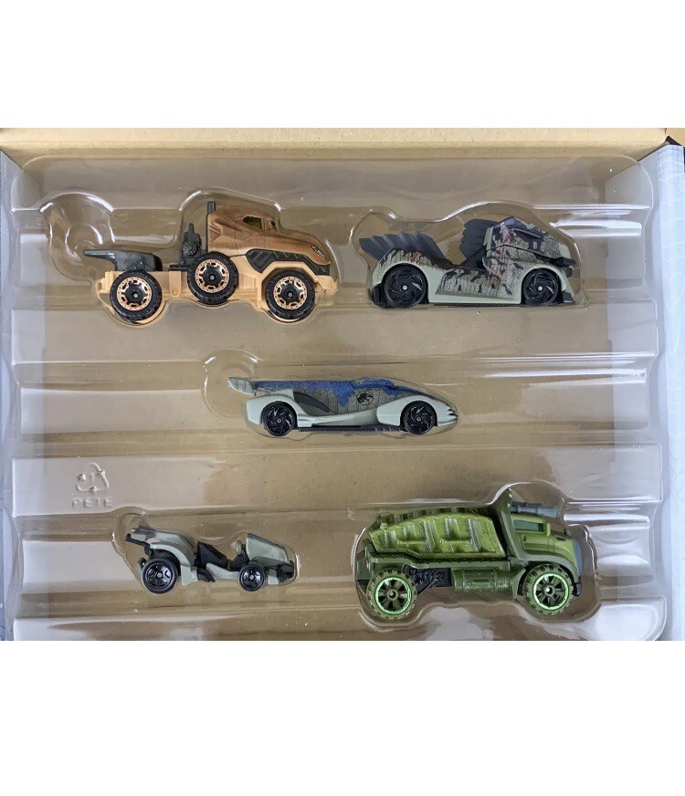 Hot Wheels Jurassic World Dominion 5 Pack Character Cars Set (Mattel) 2022 NIB
