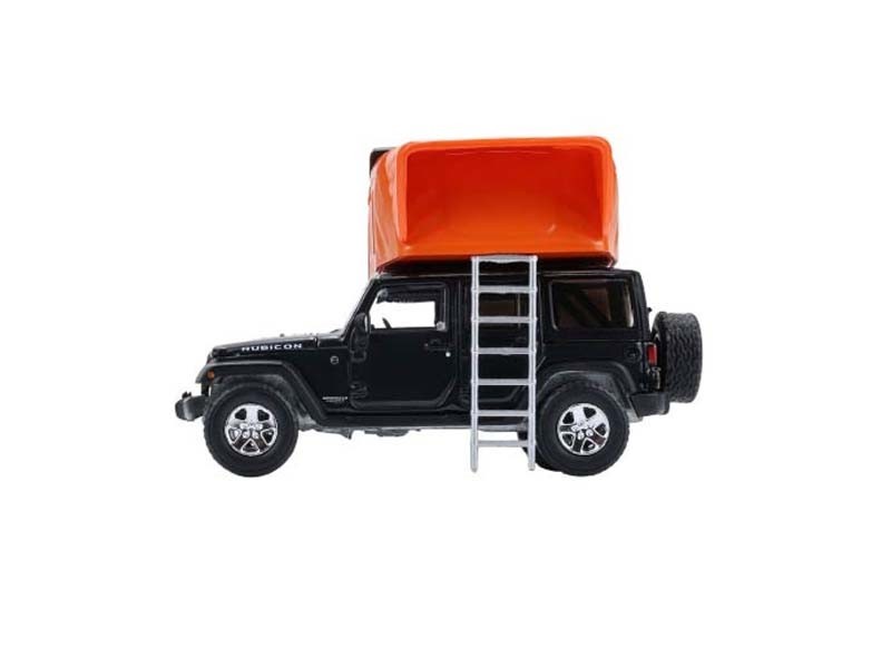 2008 Jeep Wrangler Rubicon – Grey w/ Camper 1:64 Scale Model – Greenlight 38080F