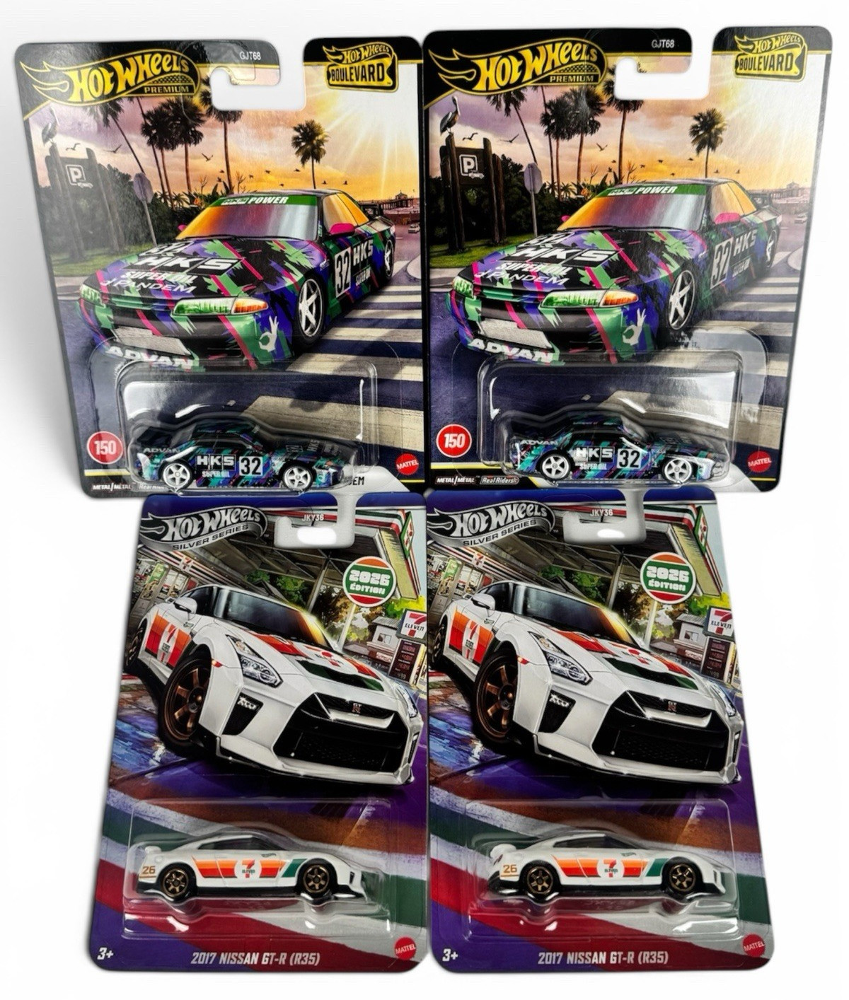 4 GTR LOT – Hot Wheels Boulevard #150 Nissan Skyline R32 Pandem + 7 Eleven R35