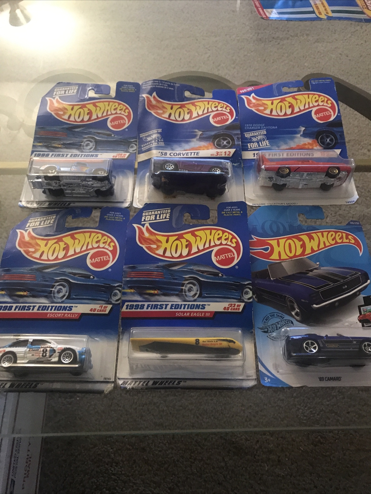 Lot of 6 Hot Wheels First Editions 1998, 1996, 58 Corvette3/12, 69 Camarillo3/5