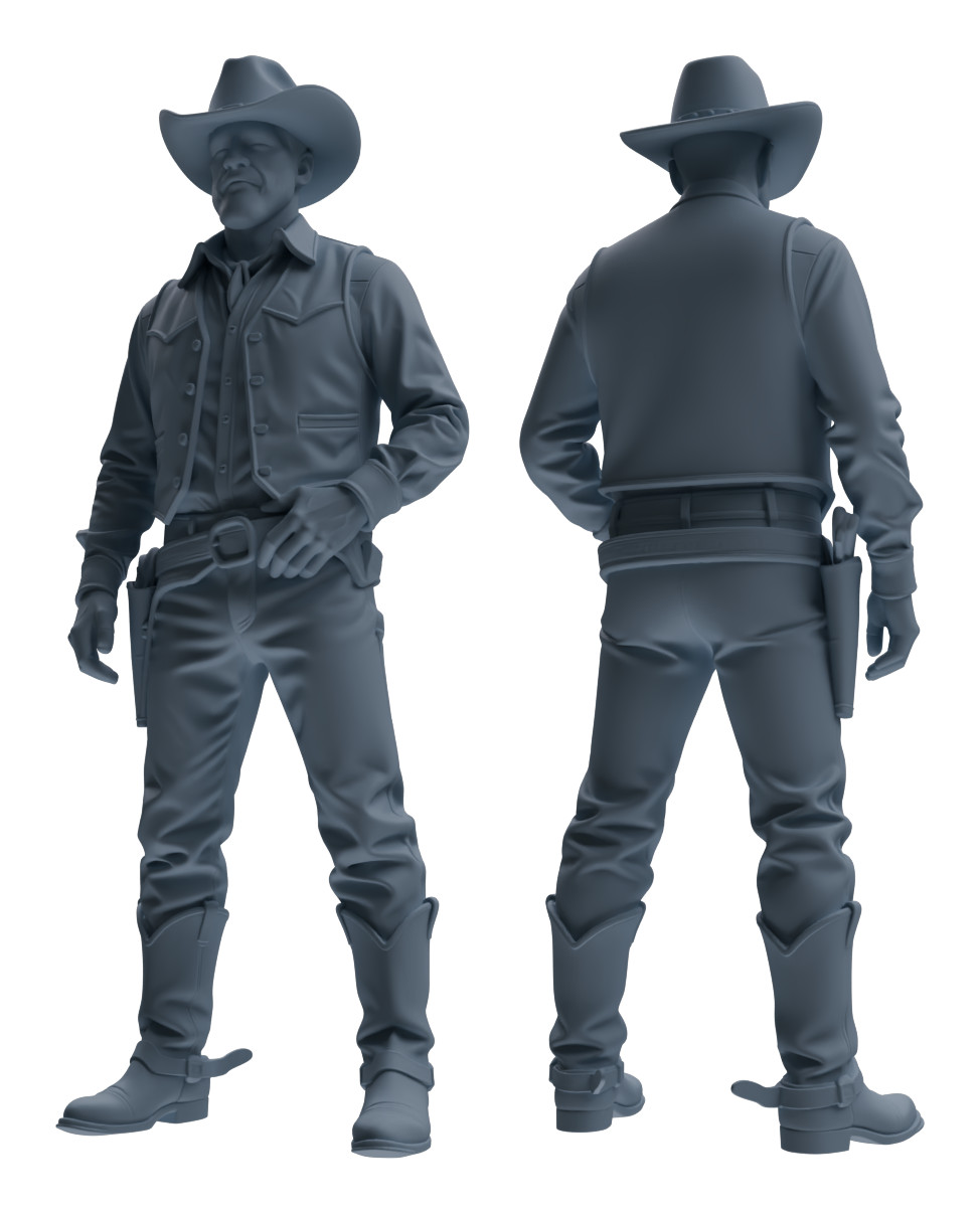 MRY-SFW 1/64/87 Western Cowboy Sheriff Multi-pose HO N Scale Miniatures Diorama
