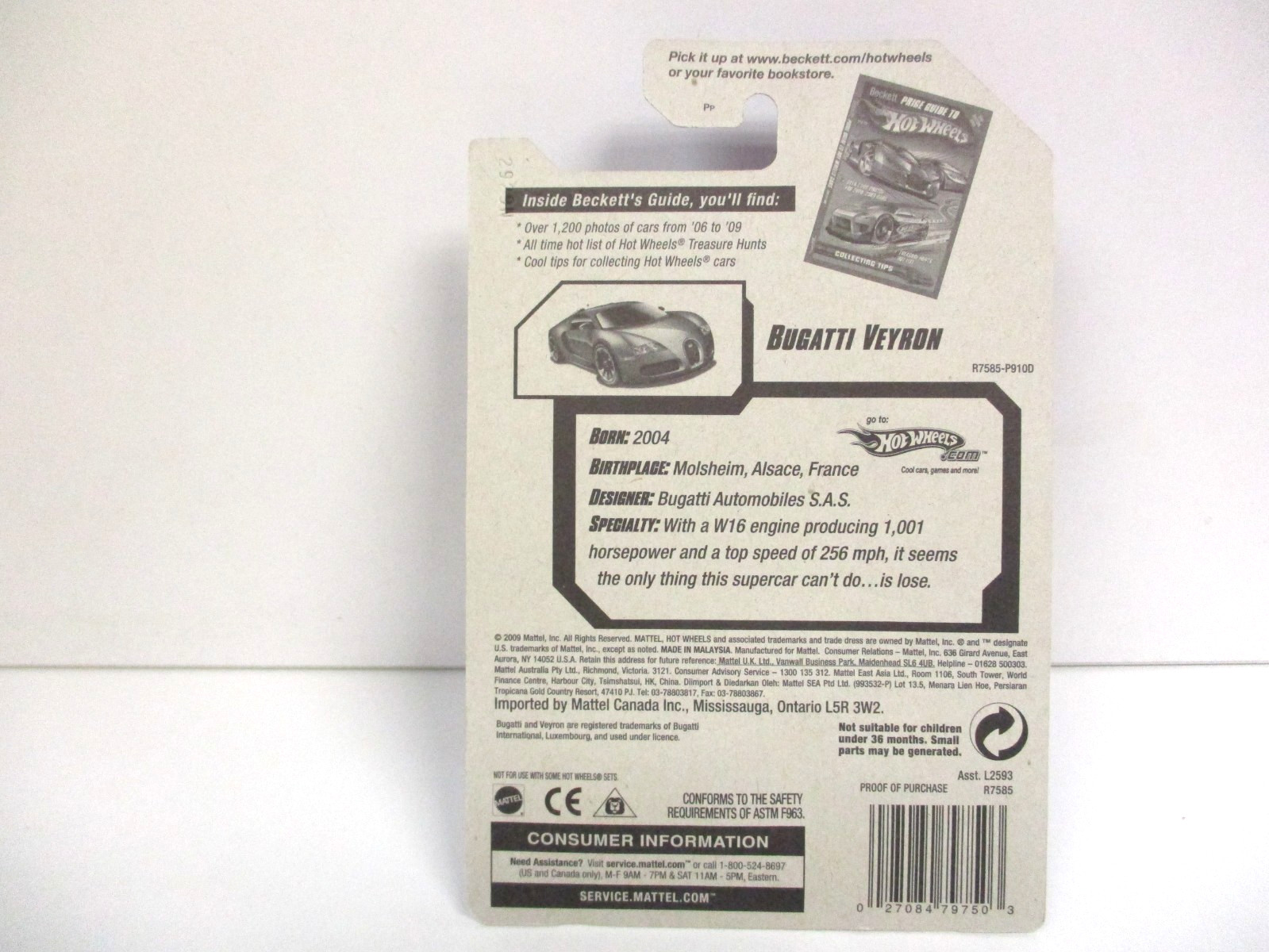 HOT WHEELS – HOT AUCTION – BUGATTI VEYRON (MATTE BLUE) – DIECAST