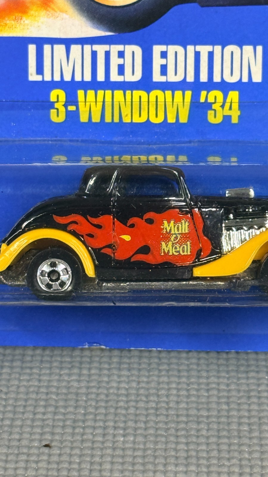 1993 Hot Wheels Malt-O-Meal 3-Window ’34 Limited Edition Sealed 1979 Base
