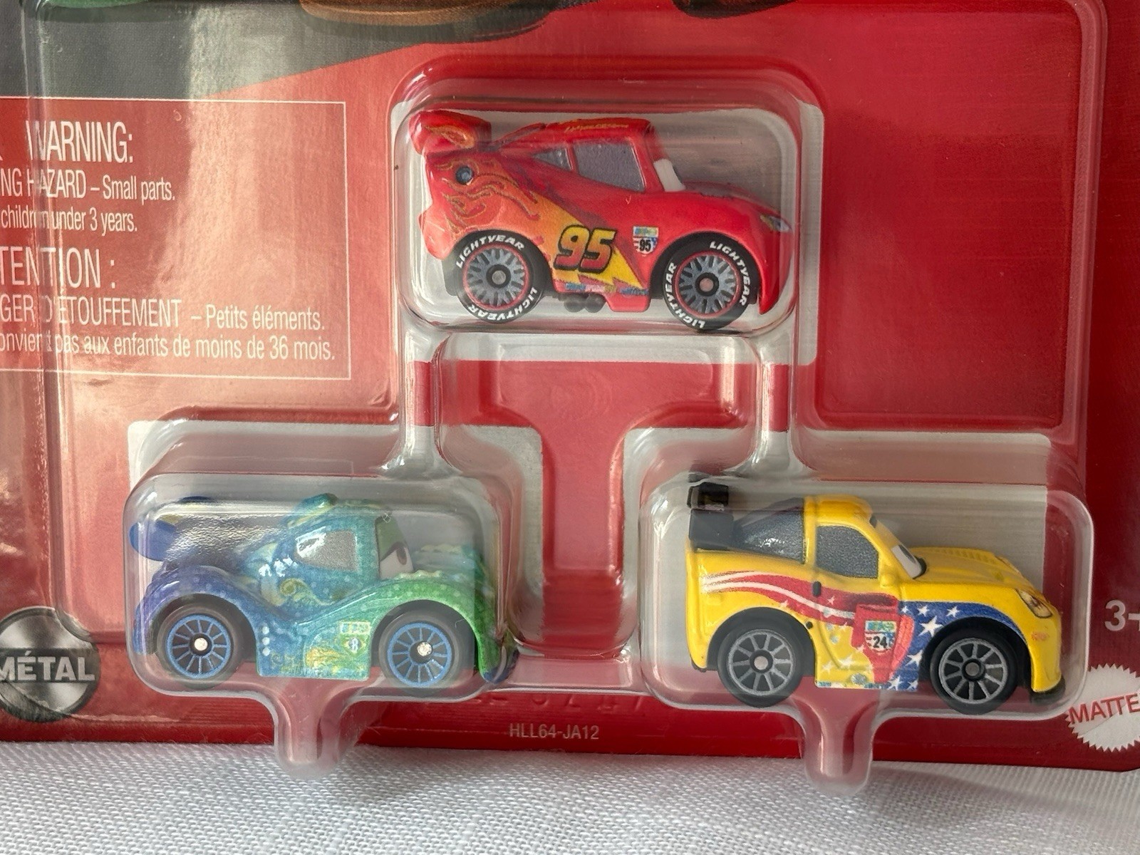 Disney Pixar Cars Mini Racers 3 Pack Jeff Corvette McQueen Carla Veloso Set Lot
