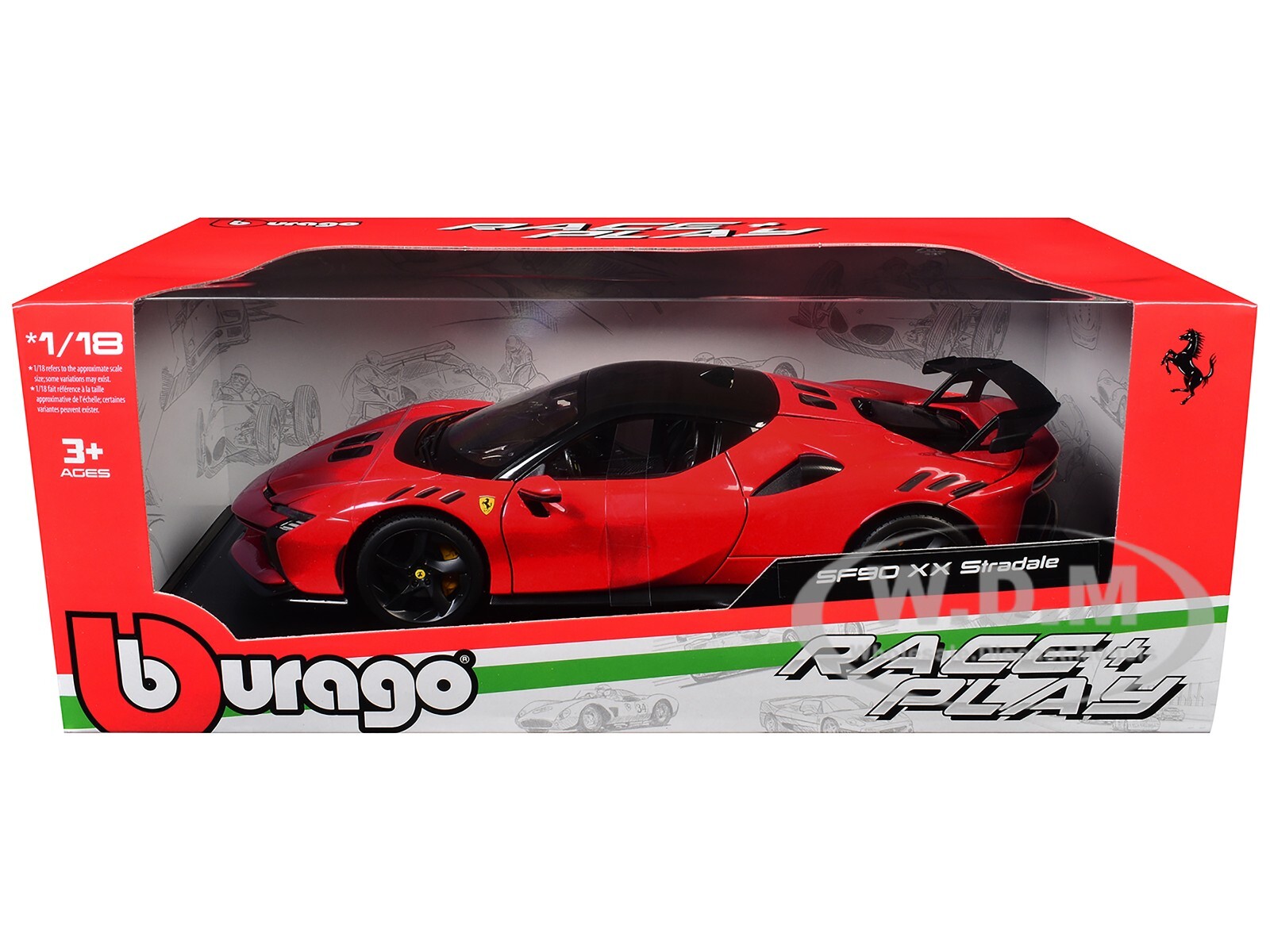 FERRARI SF90 XX STRADALE RED 1/18 DIECAST MODEL CAR BY BBURAGO 16020
