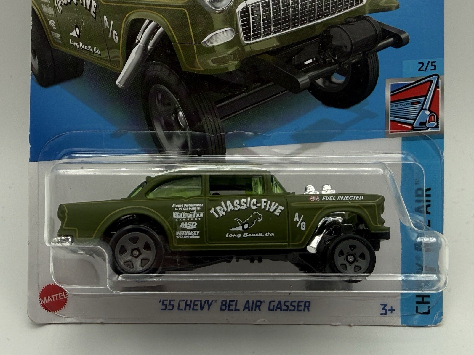 Hot Wheels ’55 Chevy Bel Air Gasser 43/250 Chevy Bel Air 2/5 Green Triassic-Five