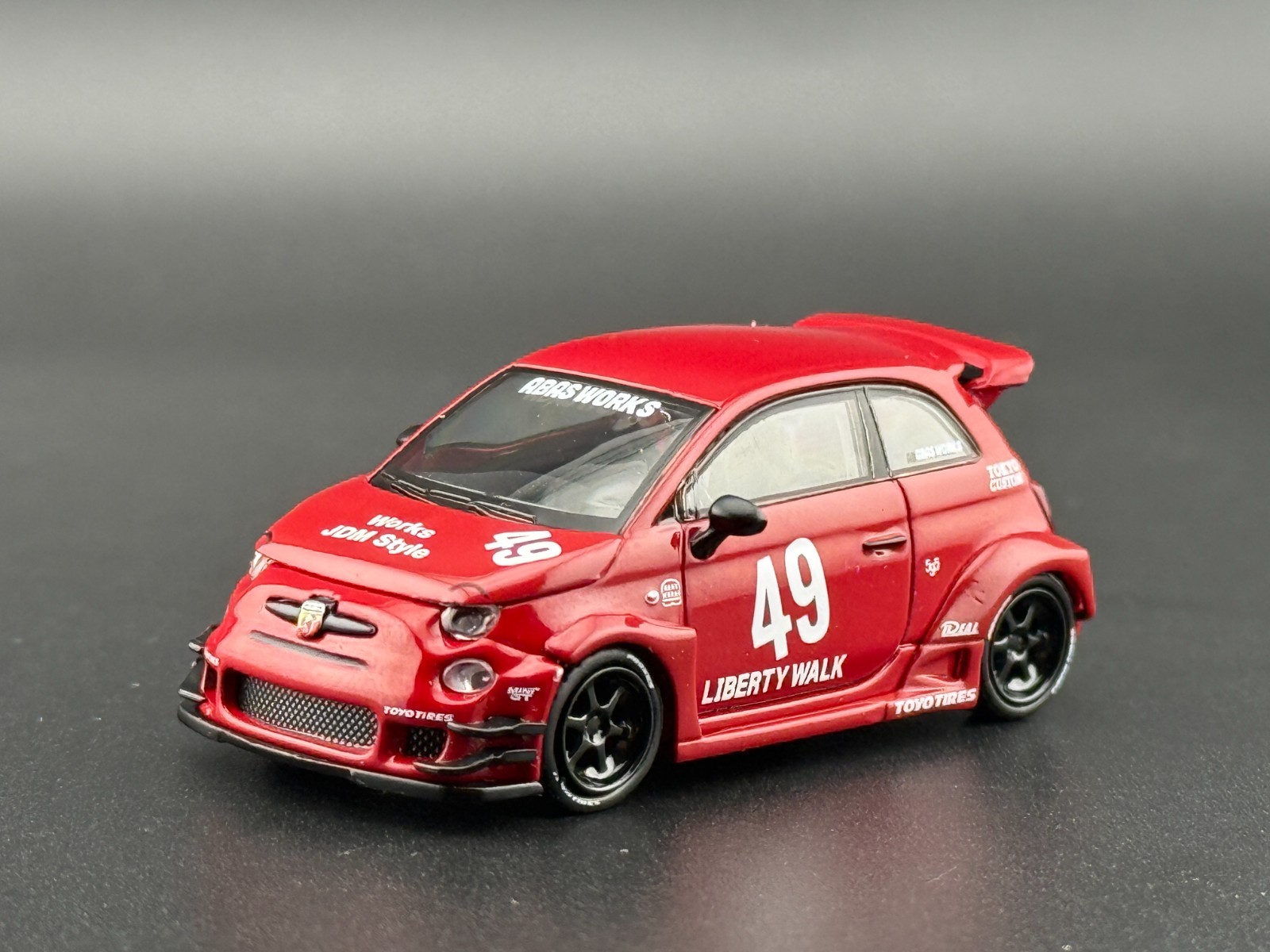 Mini GT LB-WORKS x Abas Works ABARTH 595 Red #963 1/64