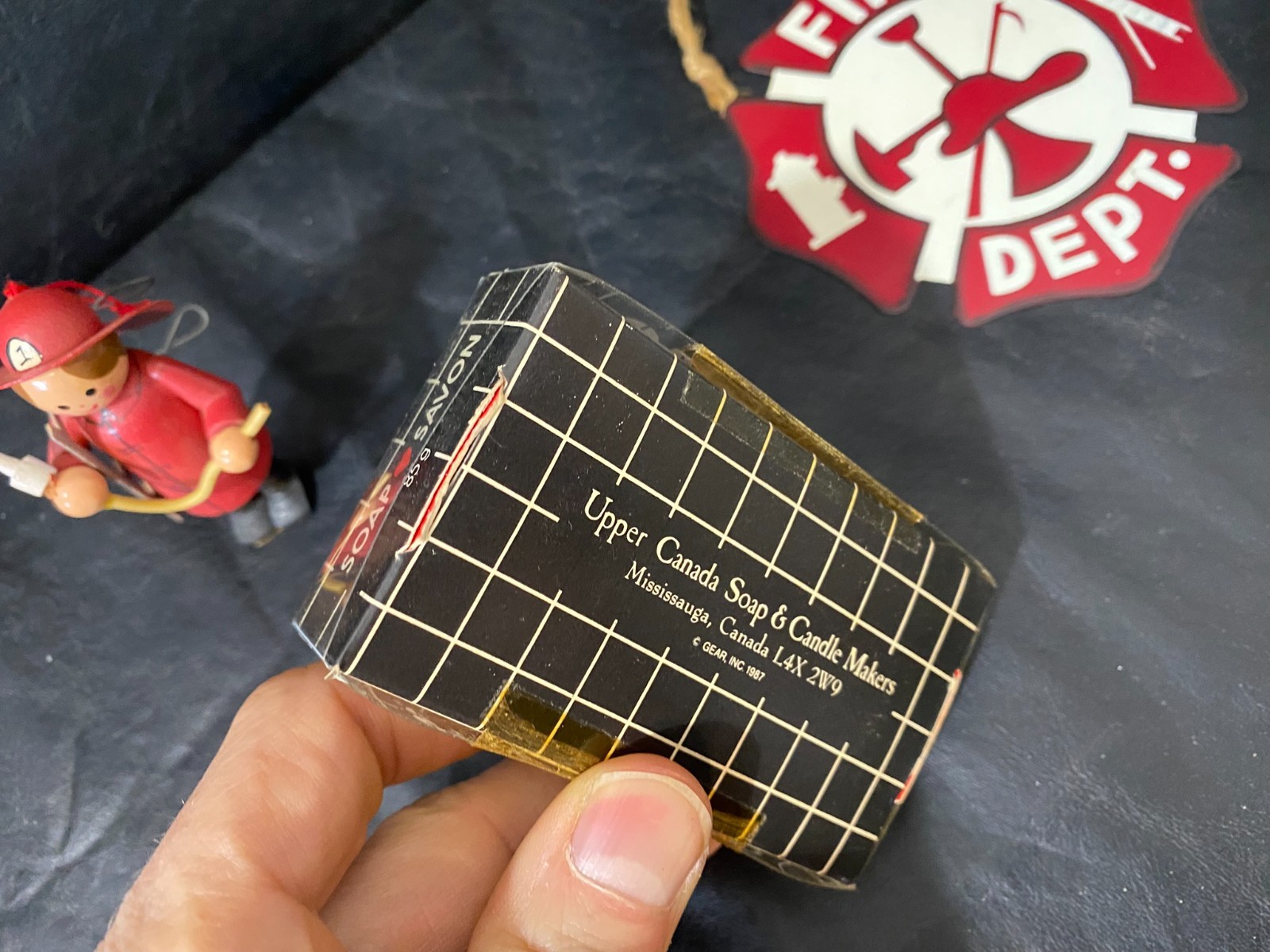 fire department collectibles cast iron Matchbox w/ belt buckle figure and more!