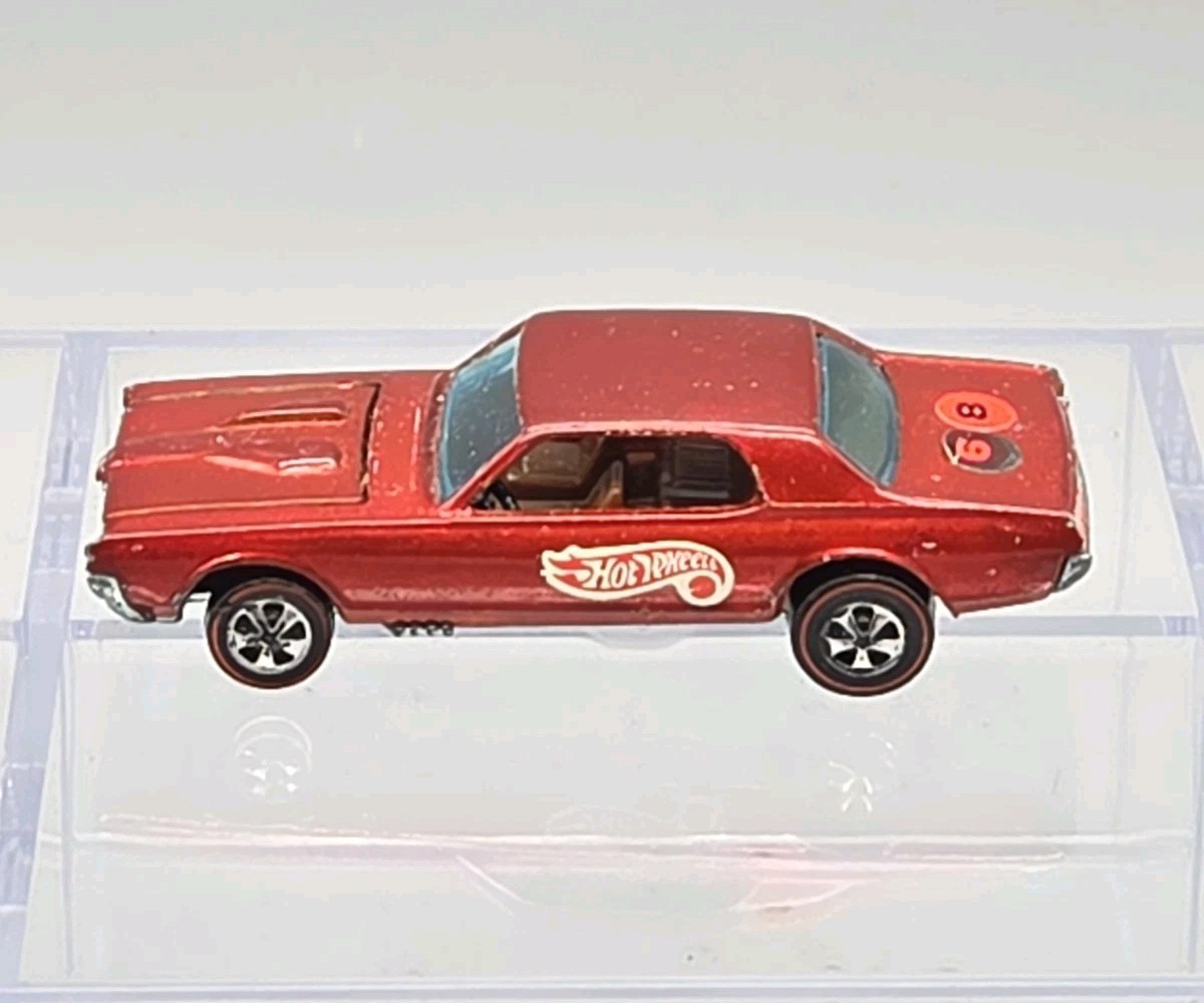 Hot Wheels Redline 1967 Orange Mercury Custom Cougar Brown Int Hong Kong