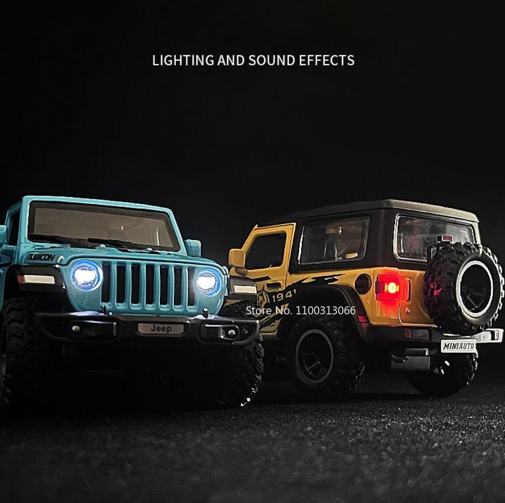 1:32 Alloy Diecast Off Road Vehicle Model 1941 Style Sound Light Toy Car Gift