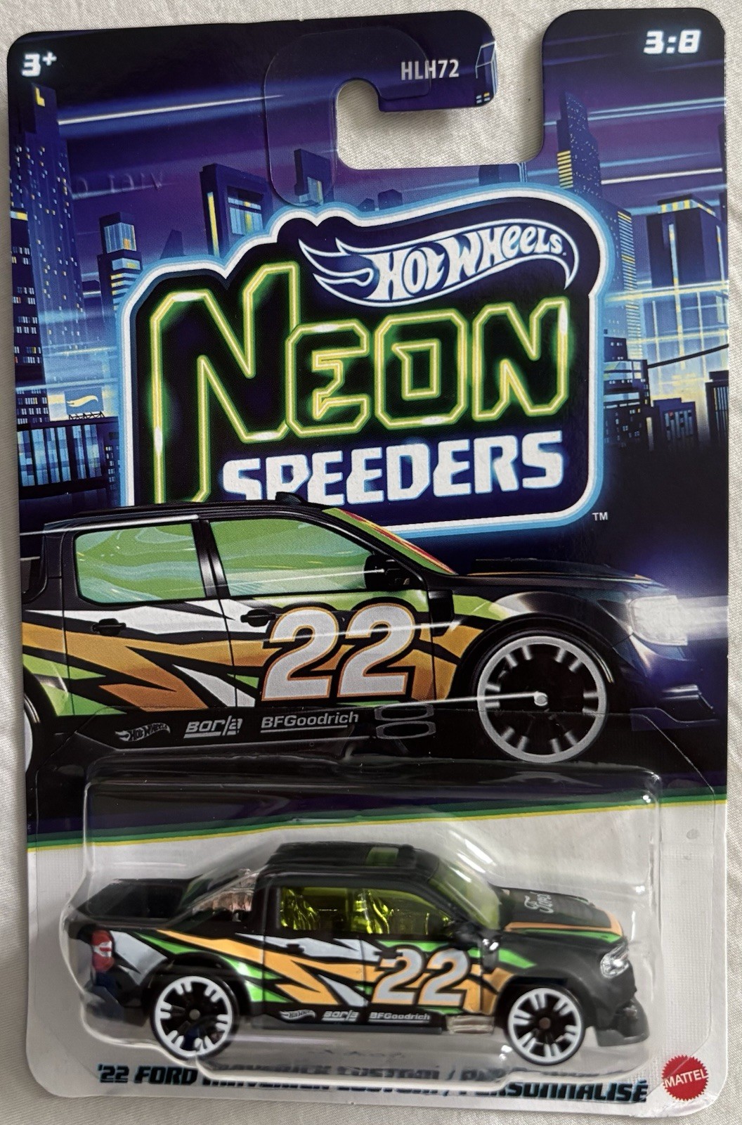 HOT WHEELS WALMART NEON SPEEDERS SERIES 2022 FORD MAVERICK CUSTOM Black