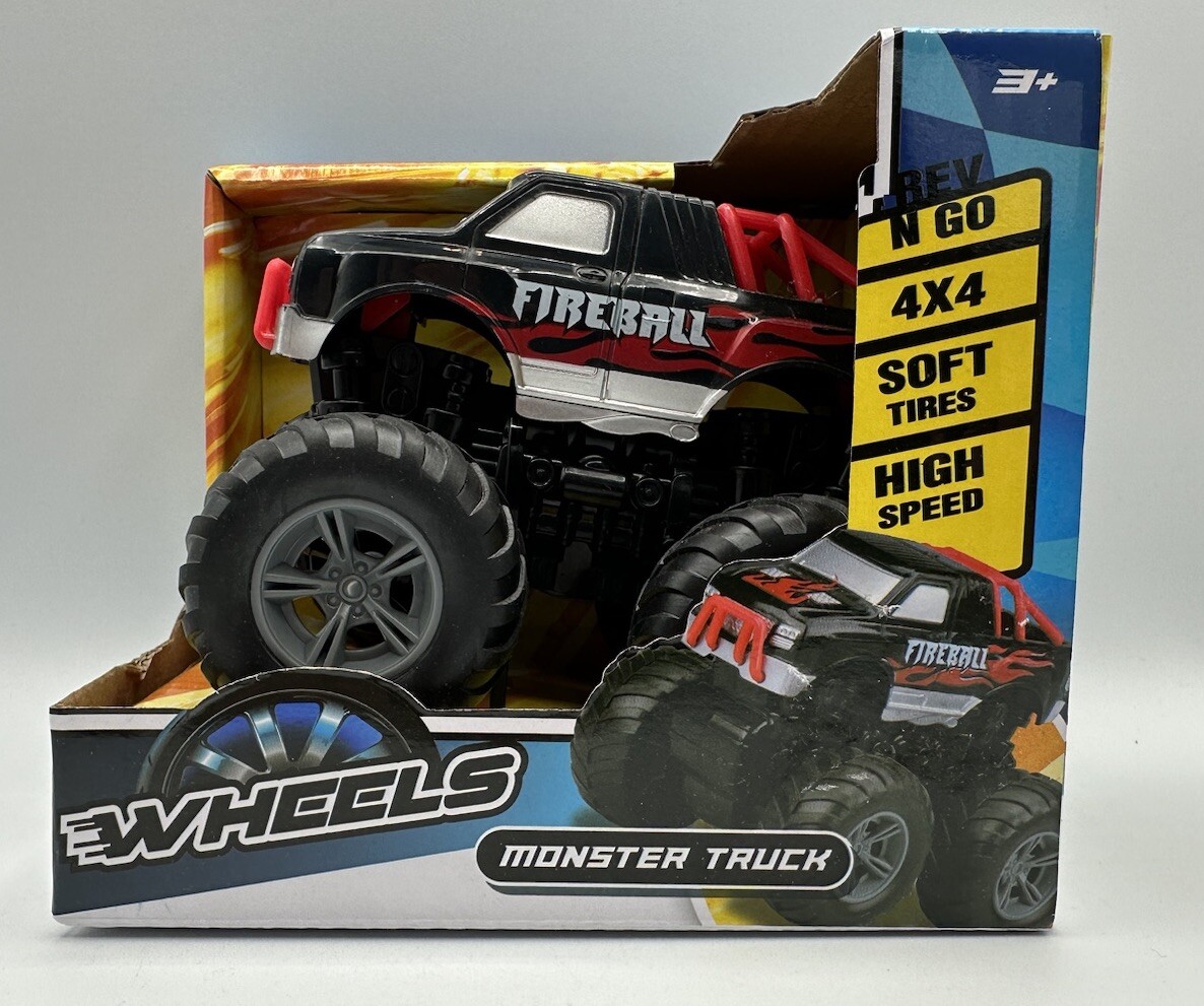 Wheels Monster Truck Rev N Go 4X4 Soft Tires High Speed Kid Galaxy Collectible